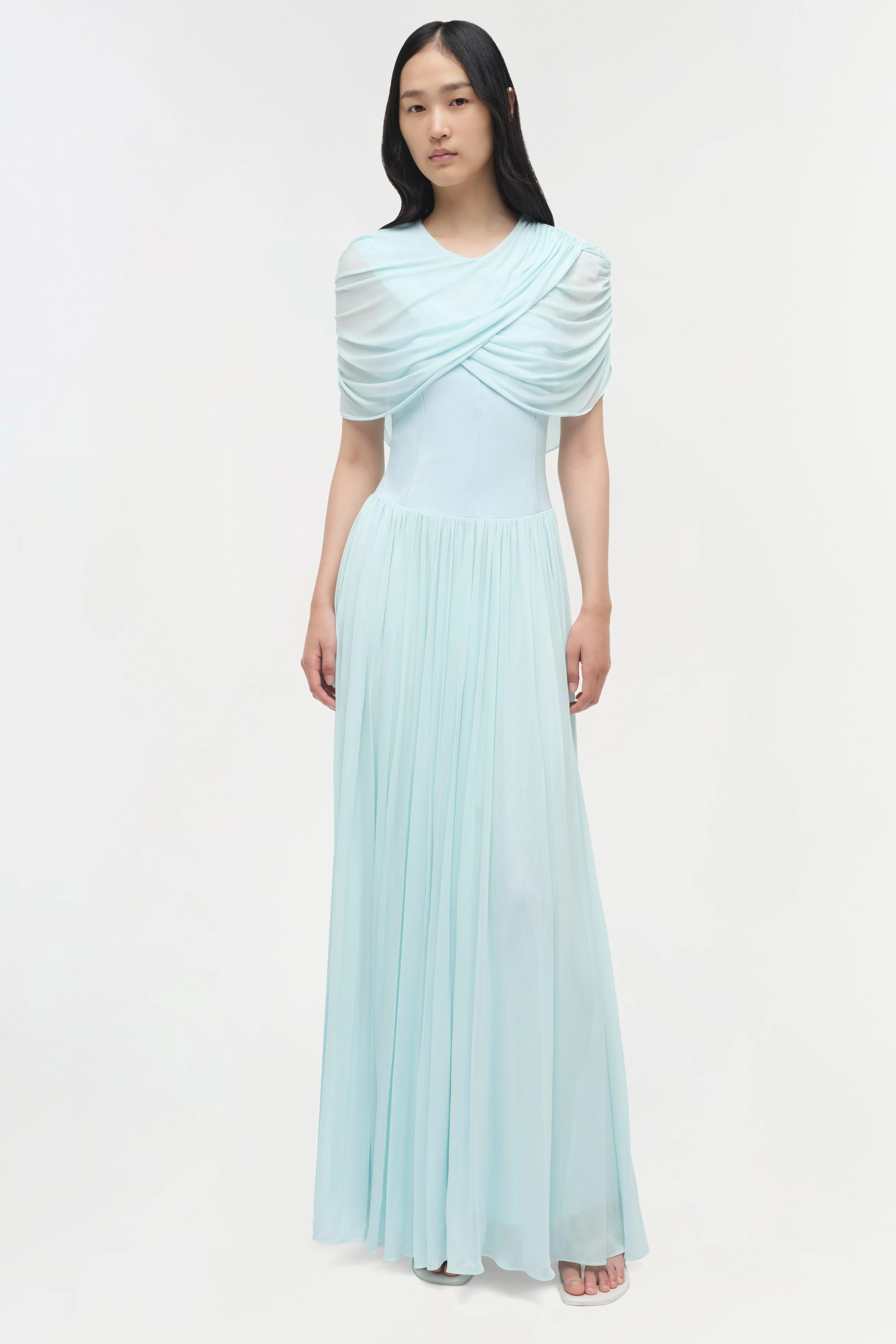 Nancie Draped Jersey Cape Maxi Dress - Image 2