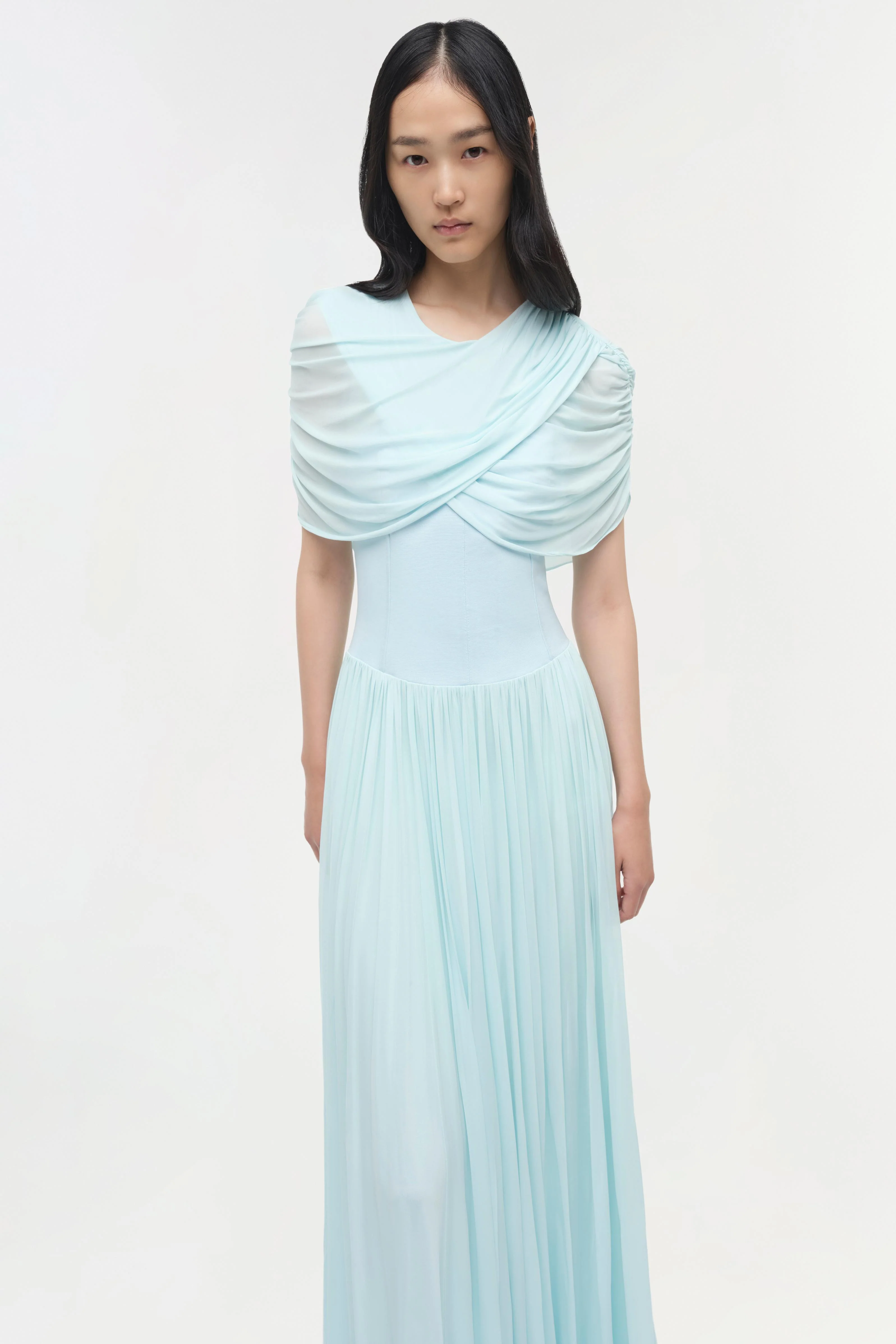 Nancie Draped Jersey Cape Maxi Dress - Image 3