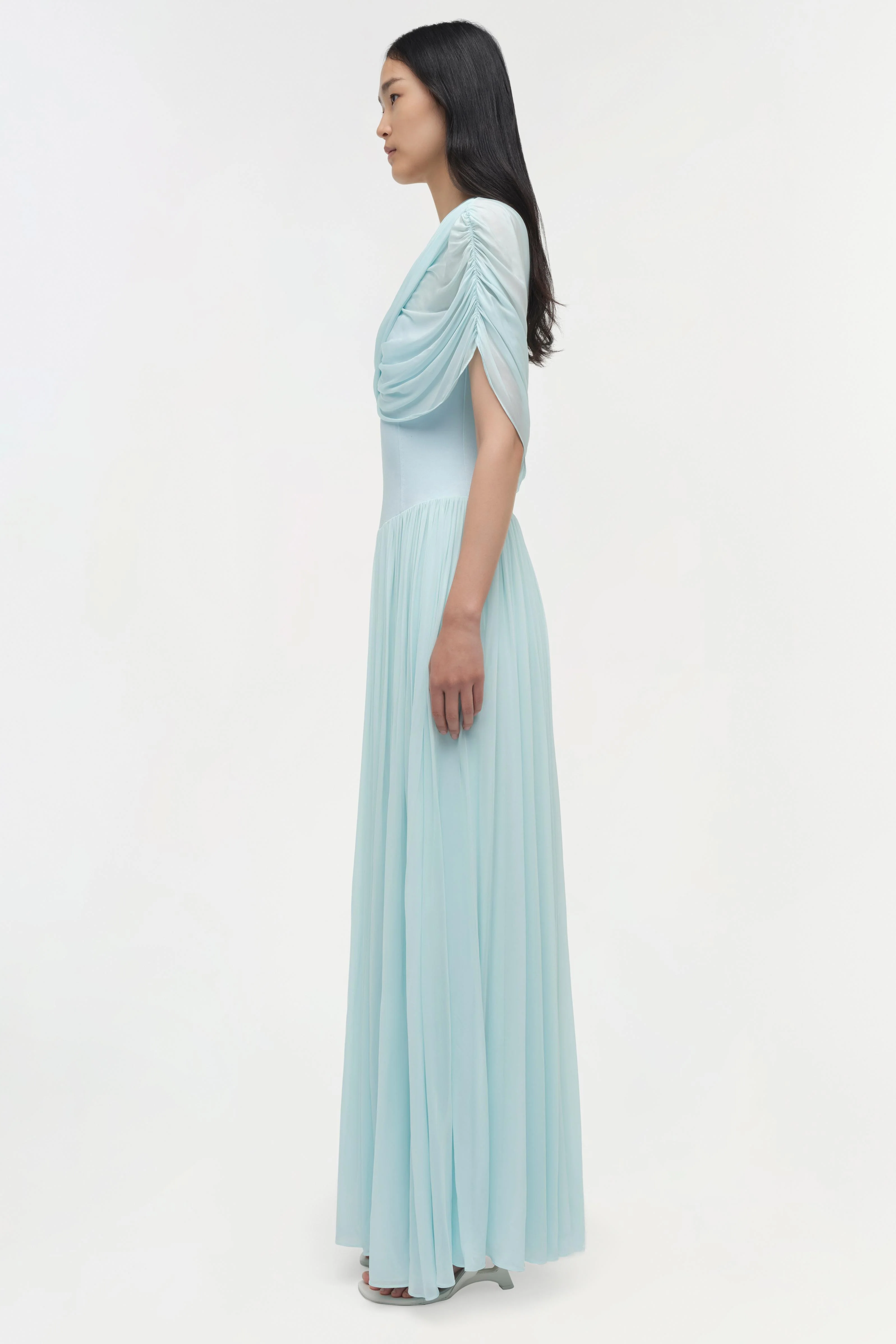Nancie Draped Jersey Cape Maxi Dress - Image 4