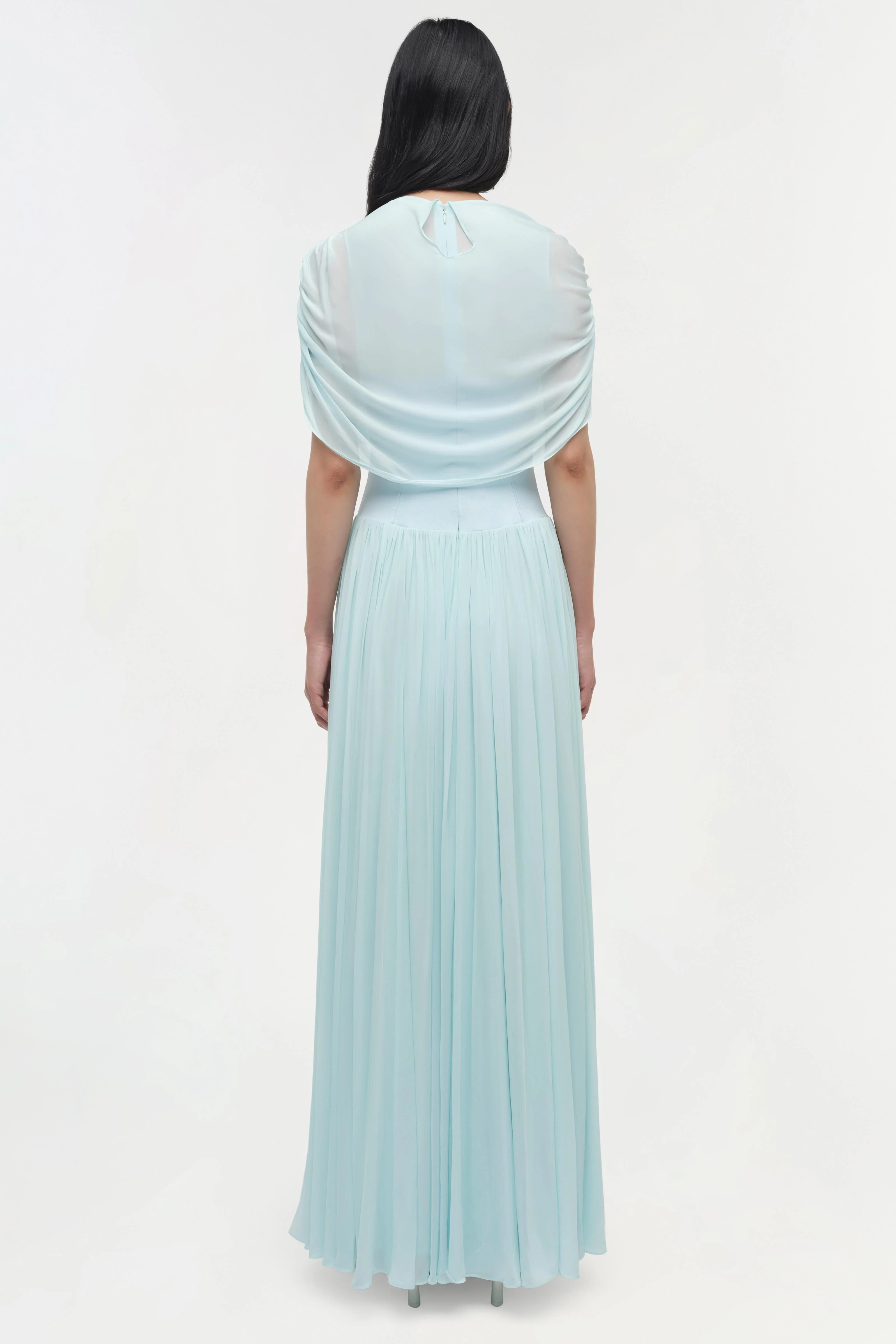 Nancie Draped Jersey Cape Maxi Dress - Image 5