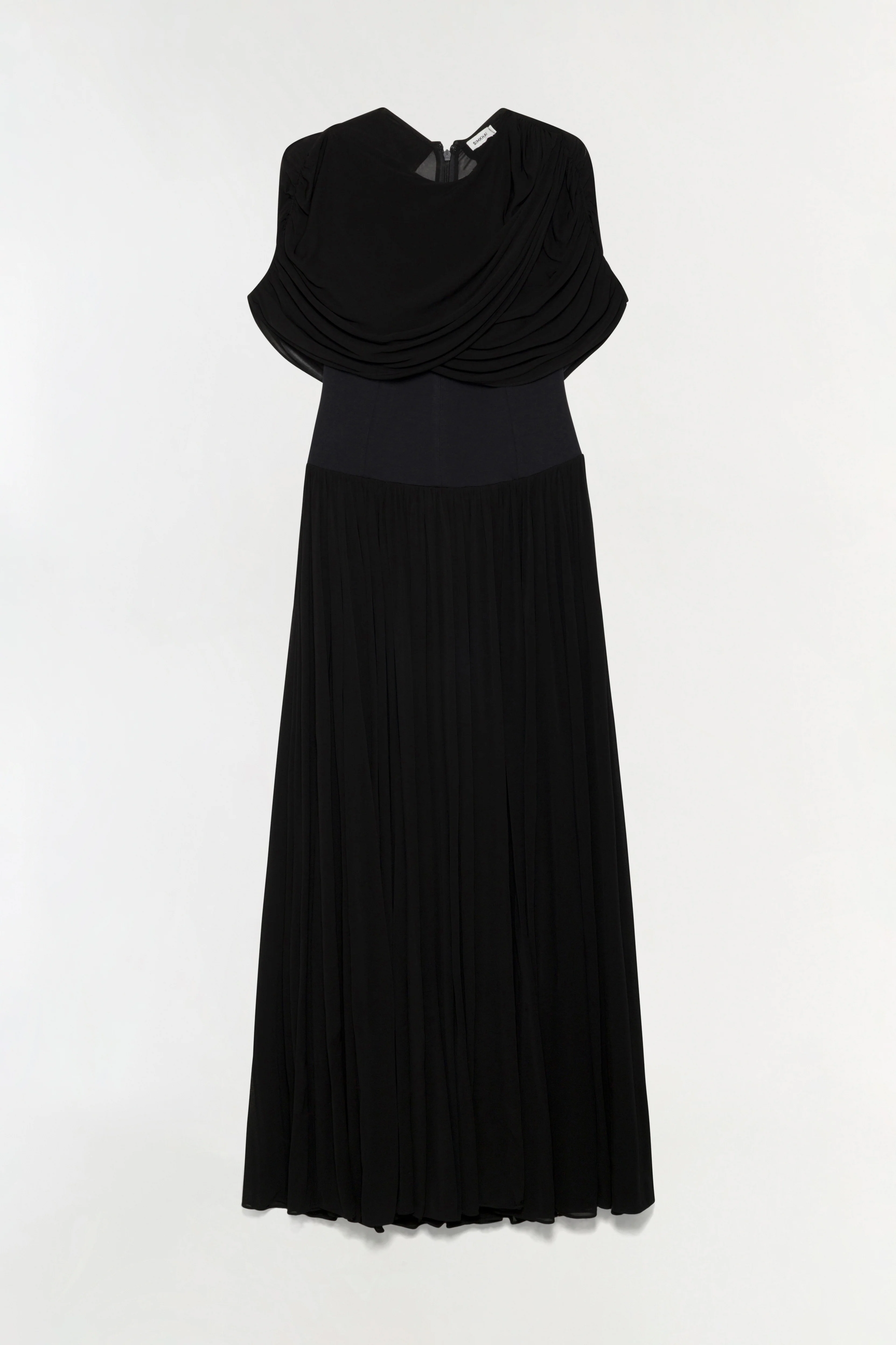 Nancie Draped Jersey Cape Maxi Dress