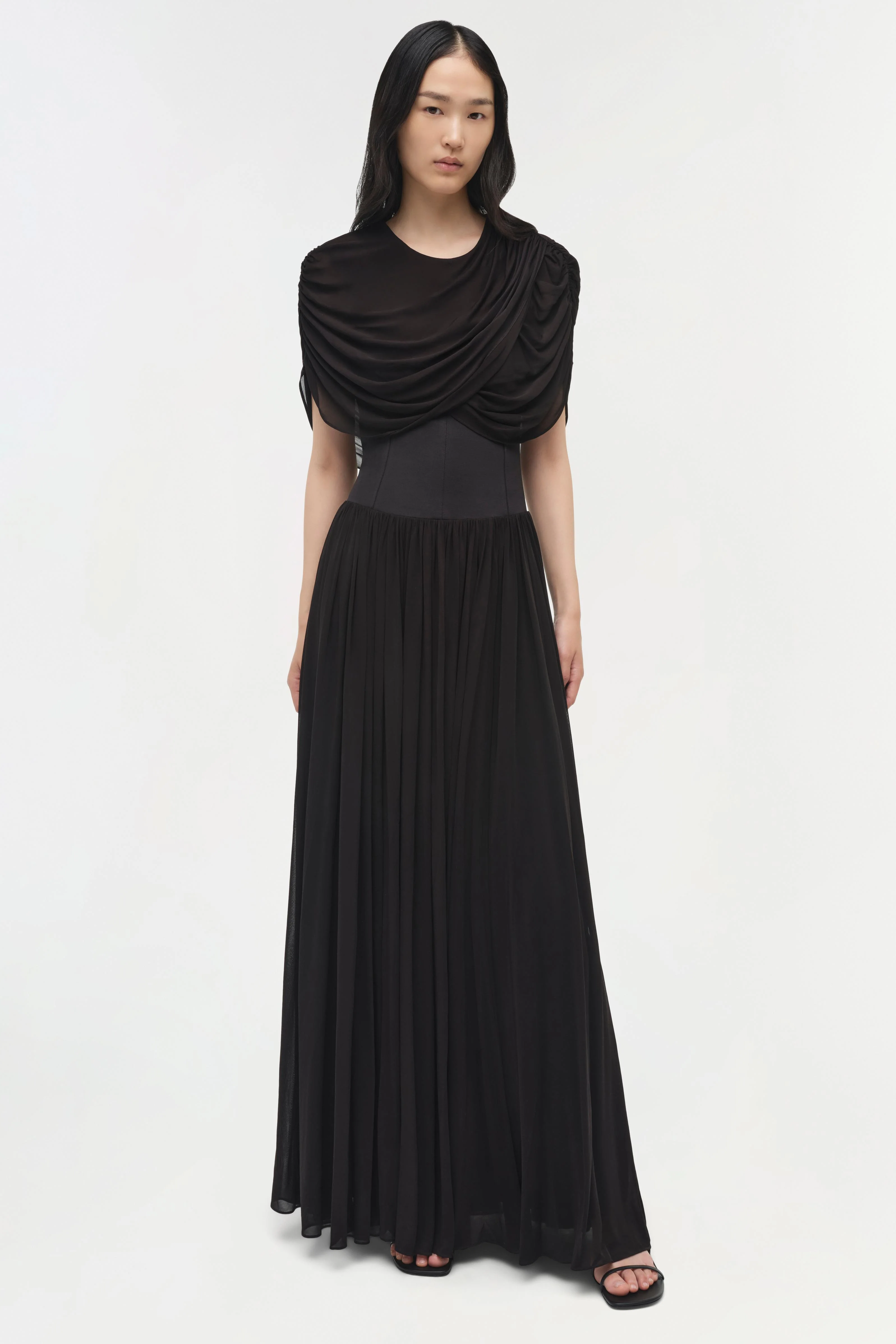 Nancie Draped Jersey Cape Maxi Dress - Image 2