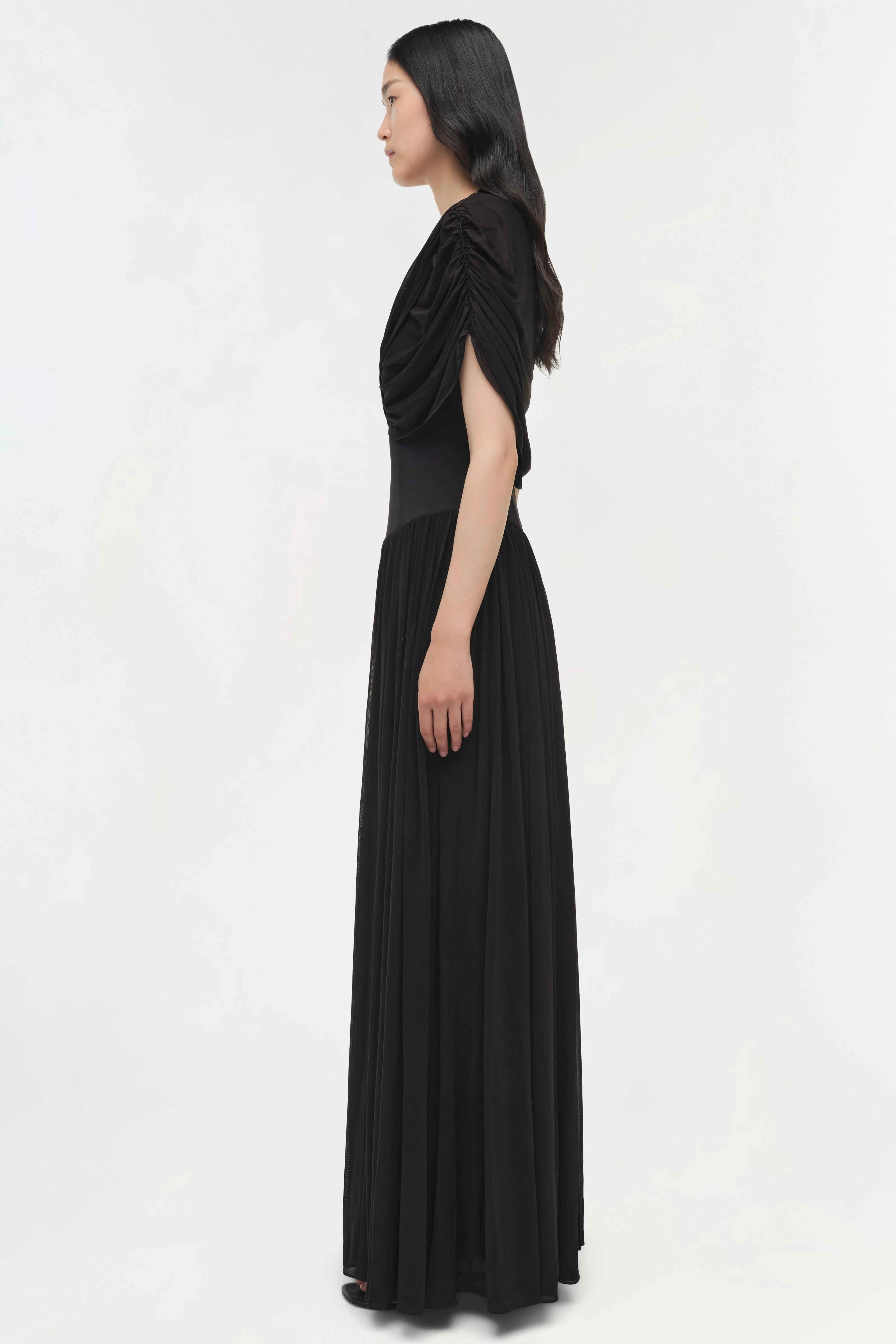 Nancie Draped Jersey Cape Maxi Dress - Image 4