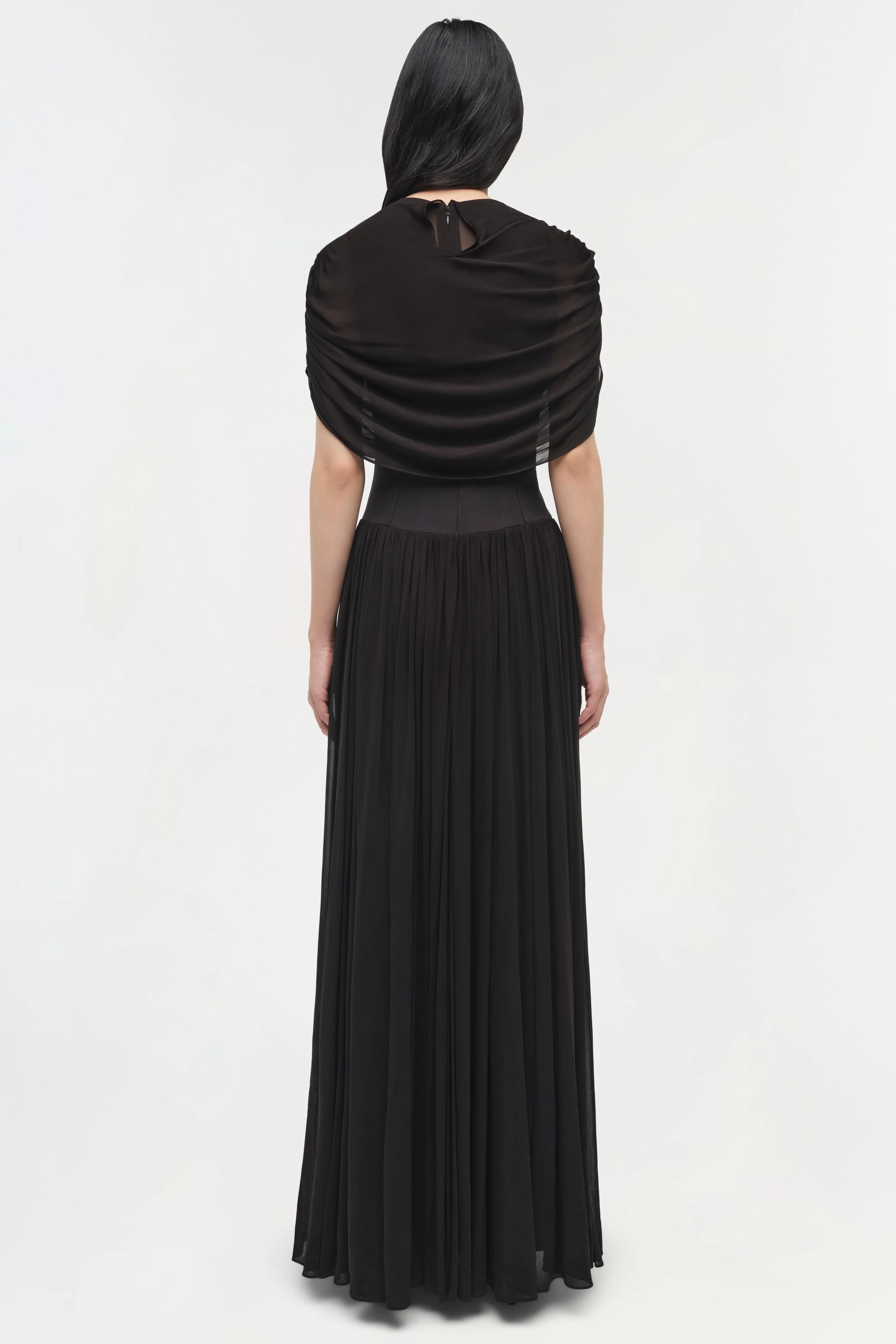 Nancie Draped Jersey Cape Maxi Dress - Image 5