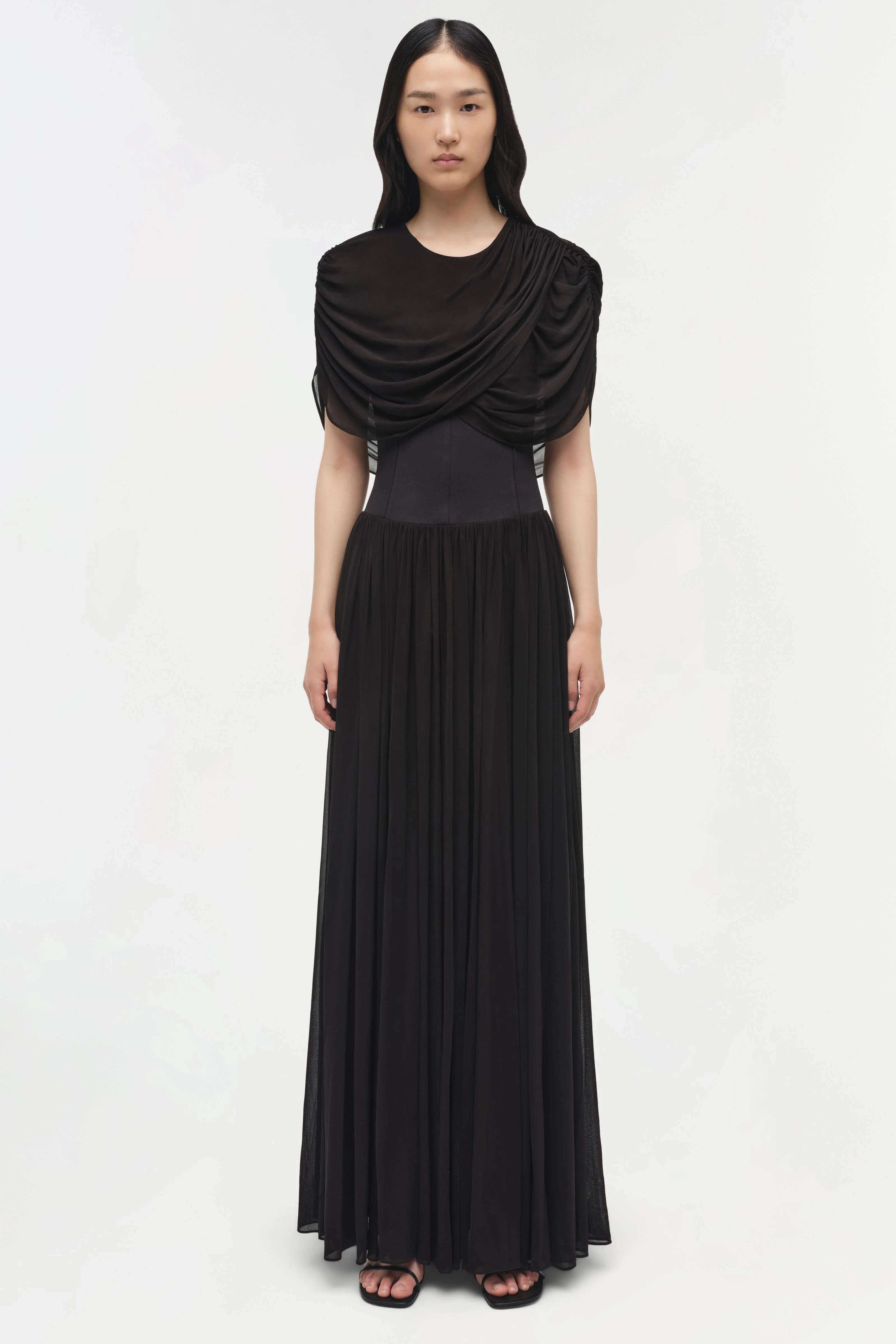 Nancie Draped Jersey Cape Maxi Dress - Image 6
