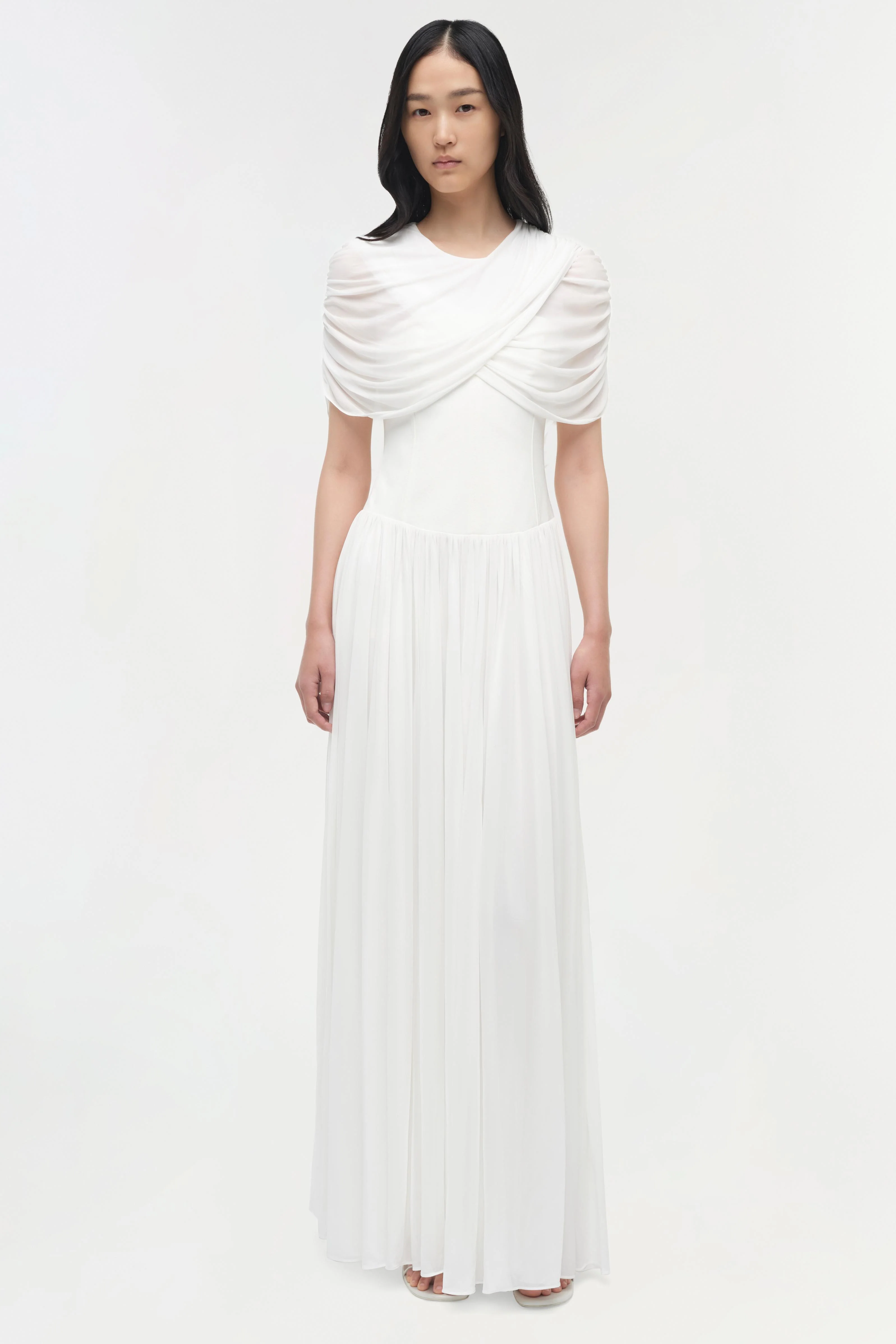 Nancie Draped Jersey Cape Maxi Dress - Image 2