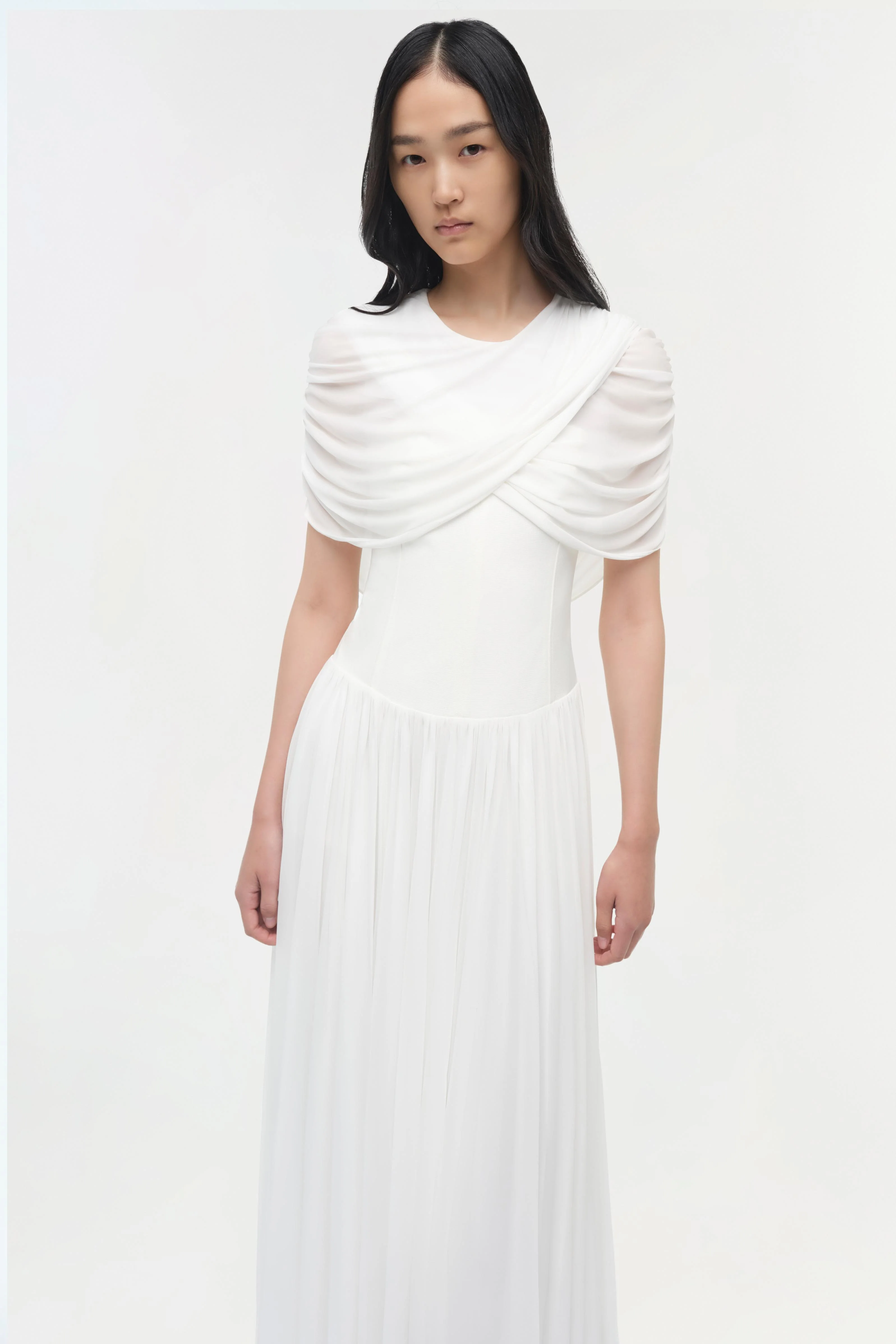 Nancie Draped Jersey Cape Maxi Dress - Image 3