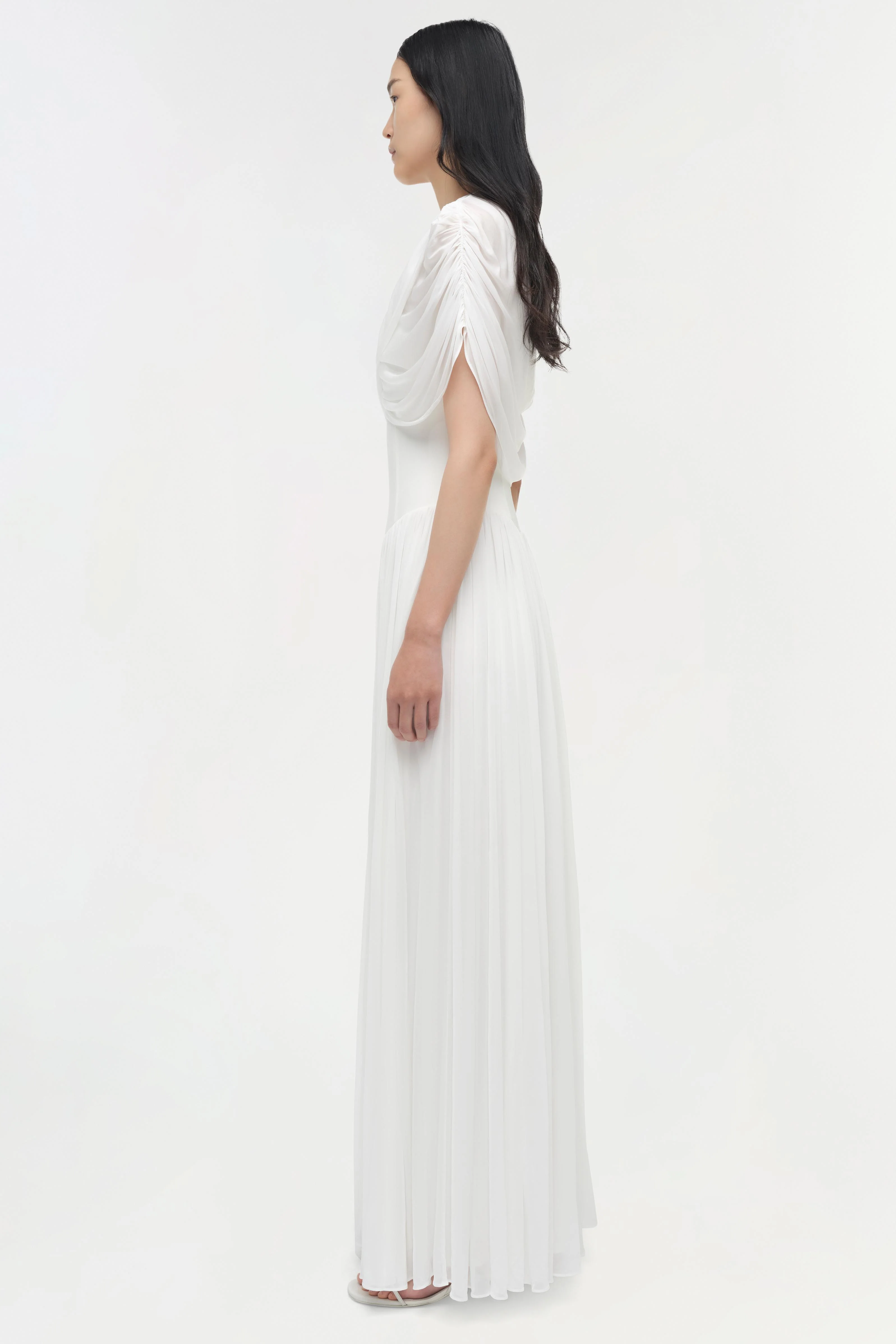 Nancie Draped Jersey Cape Maxi Dress - Image 4