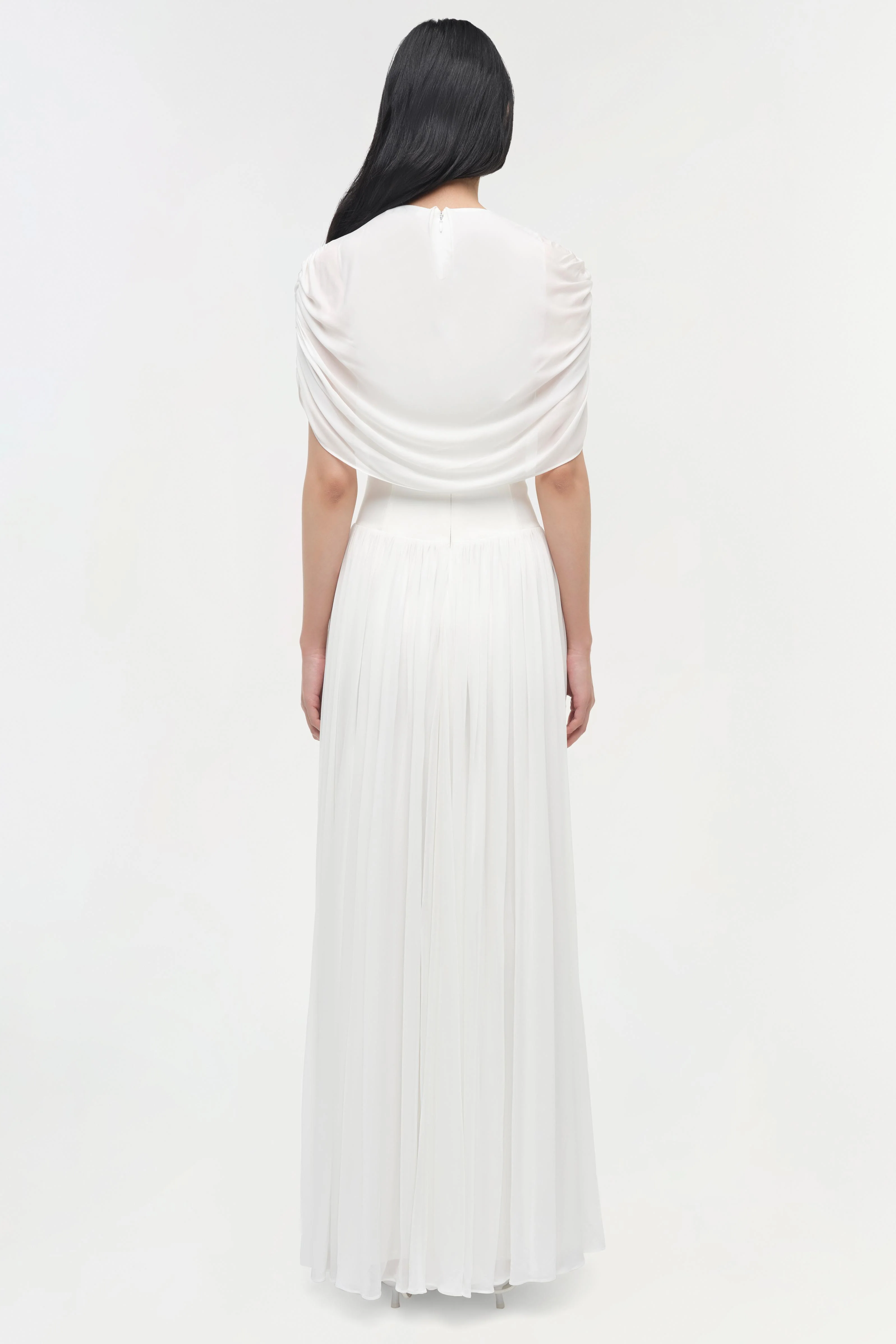 Nancie Draped Jersey Cape Maxi Dress - Image 5