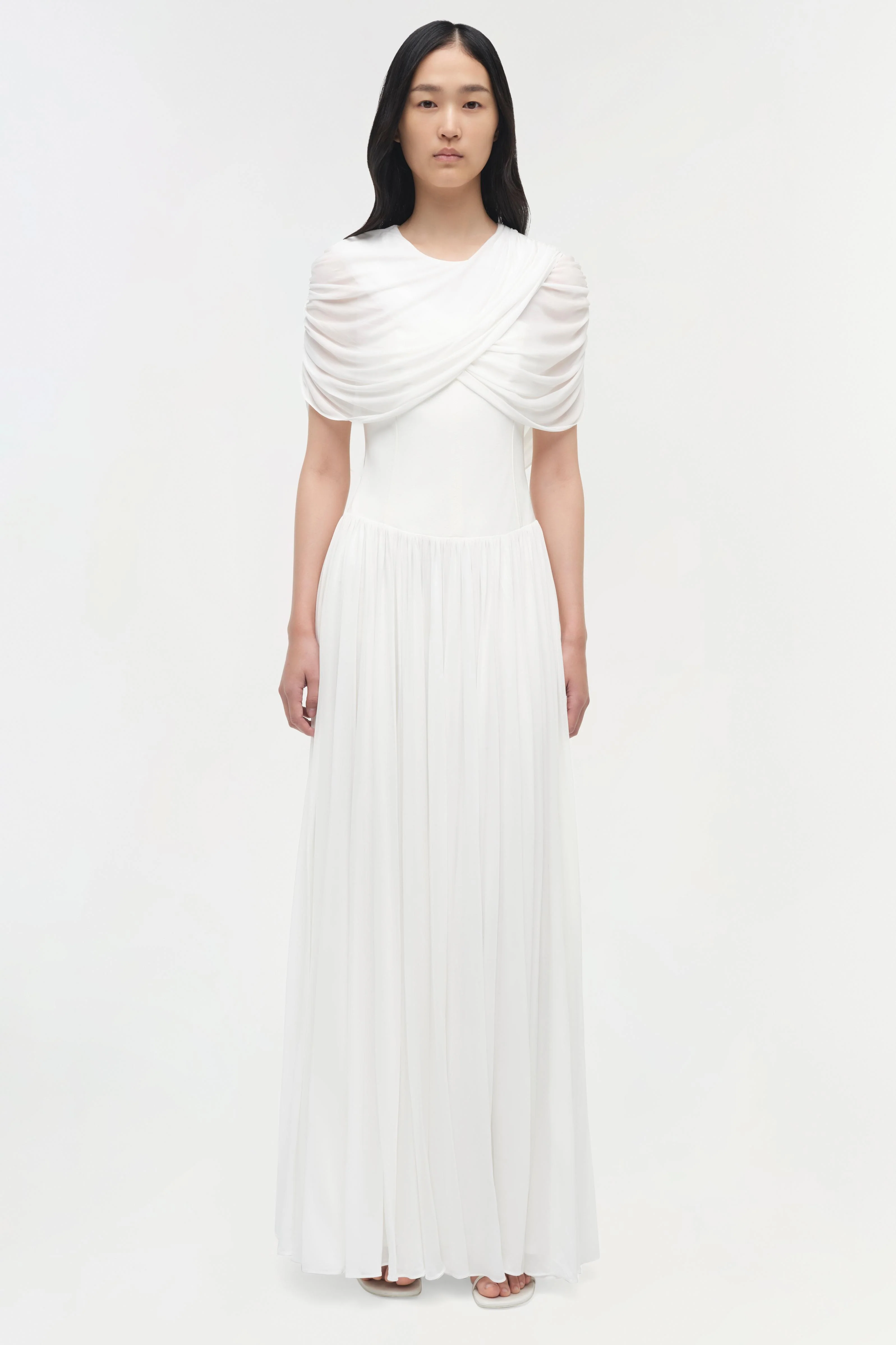 Nancie Draped Jersey Cape Maxi Dress - Image 6