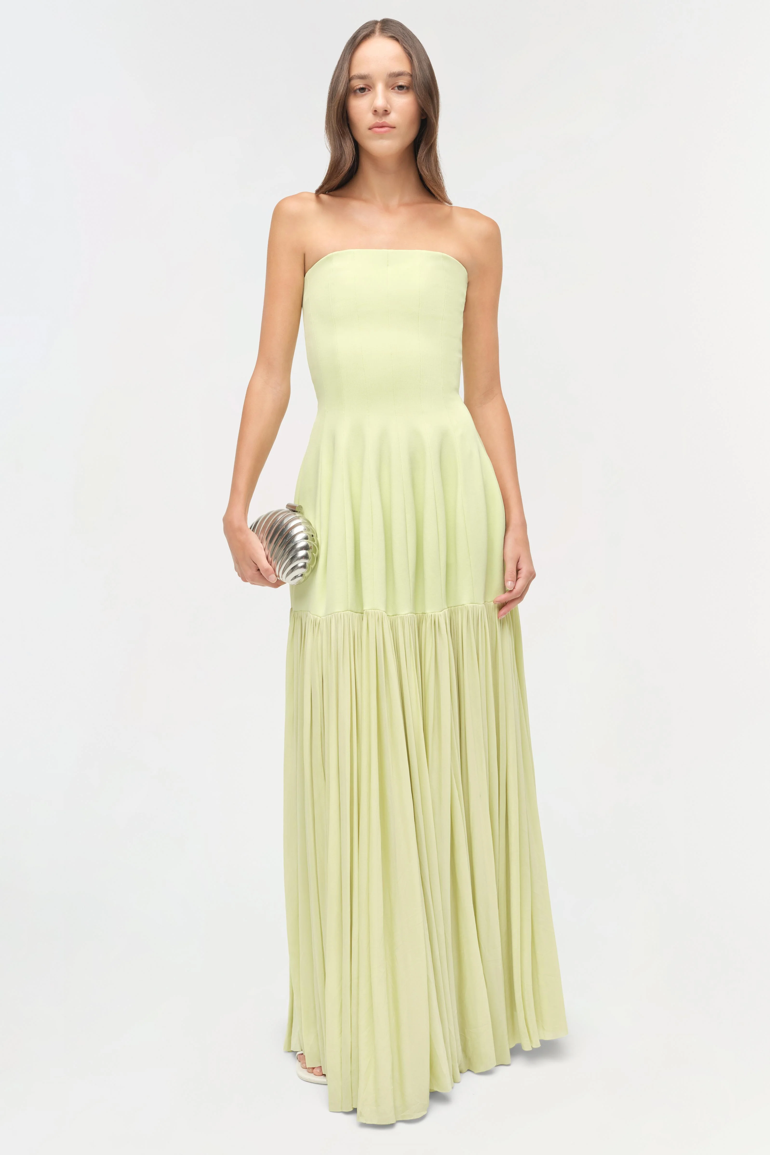 Sandrine Draped Jersey Bustier Midi Dress - Image 3