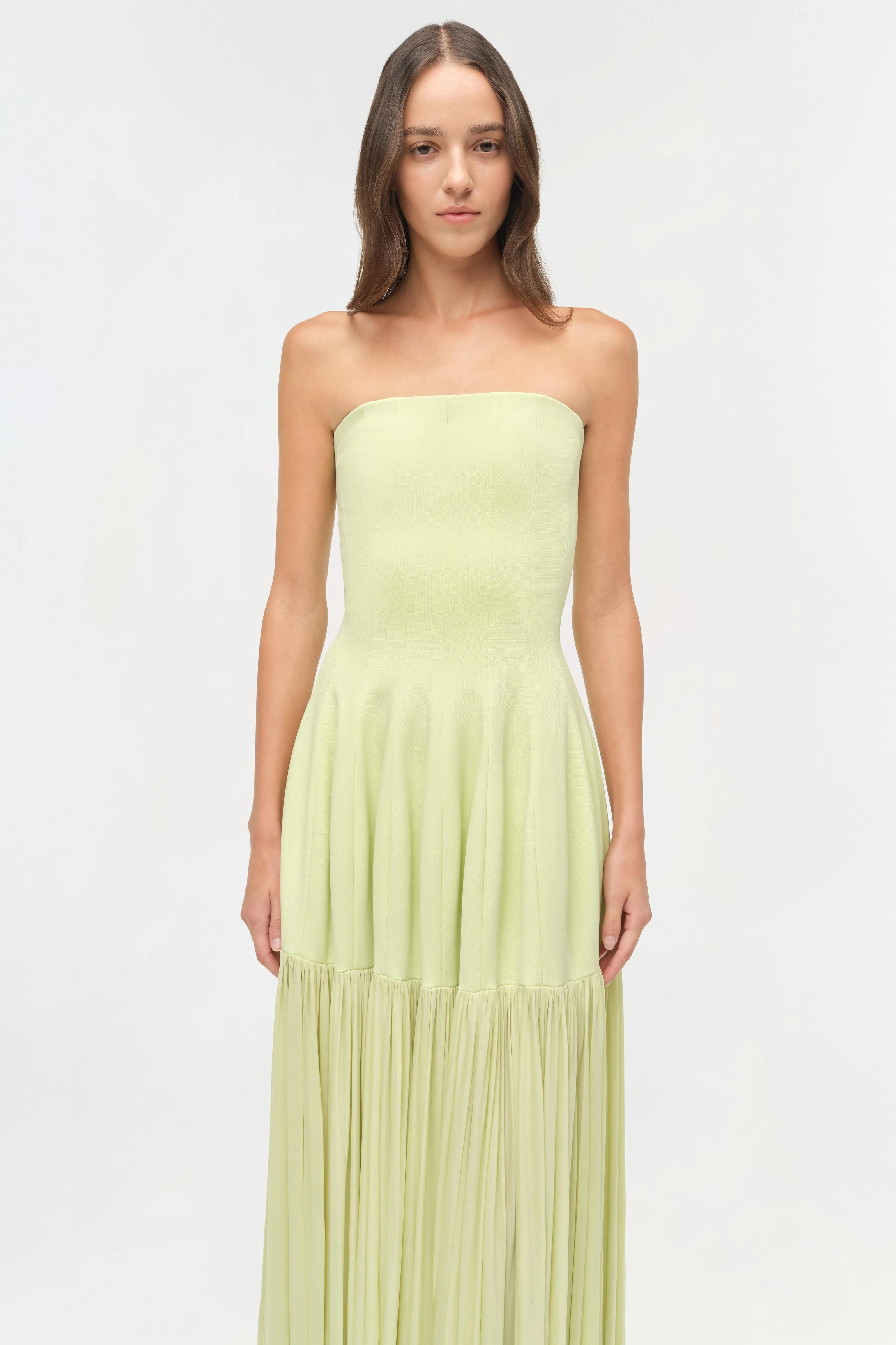 Sandrine Draped Jersey Bustier Midi Dress - Image 4