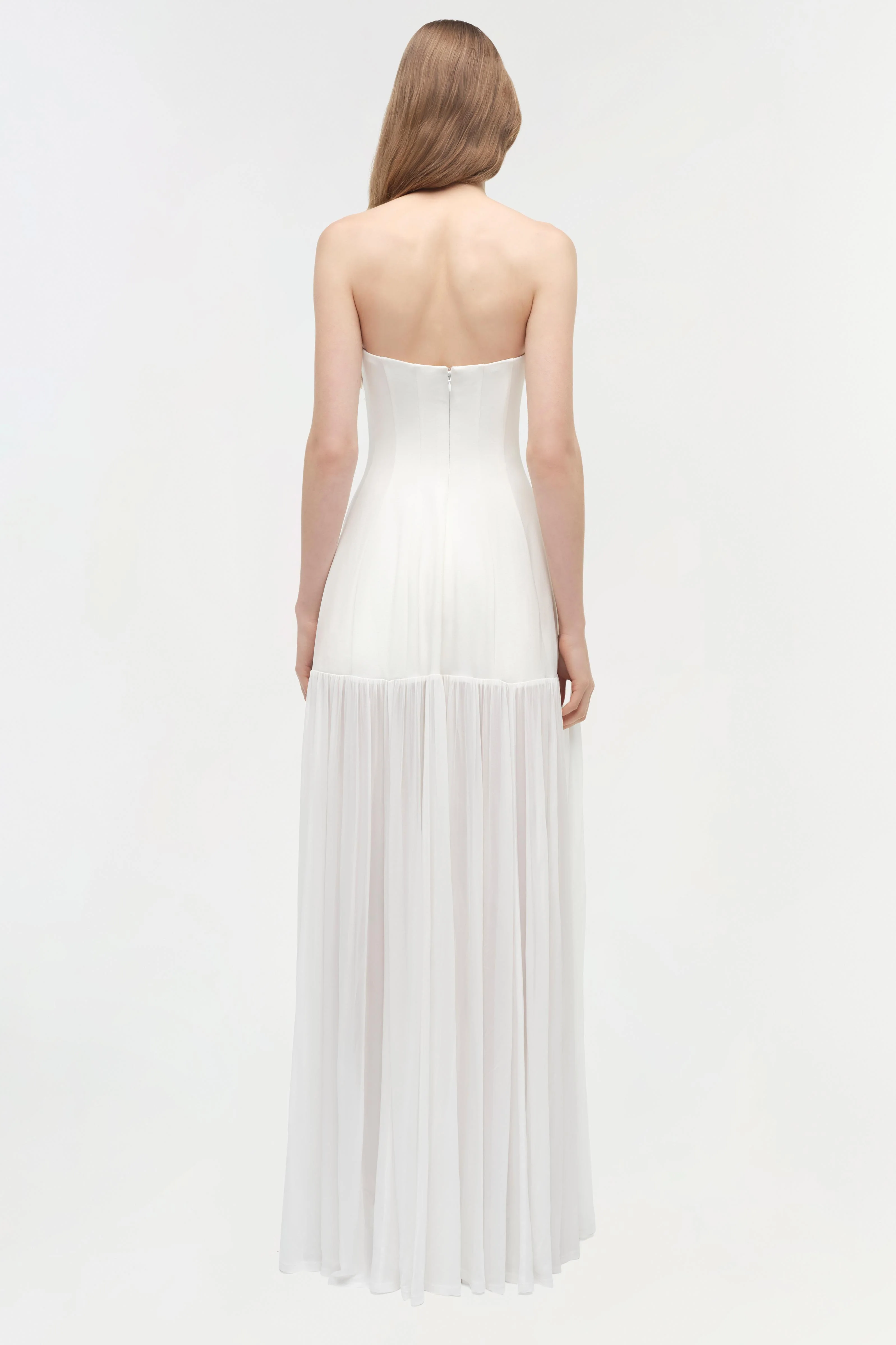 Sandrine Draped Jersey Bustier Midi Dress - Image 5