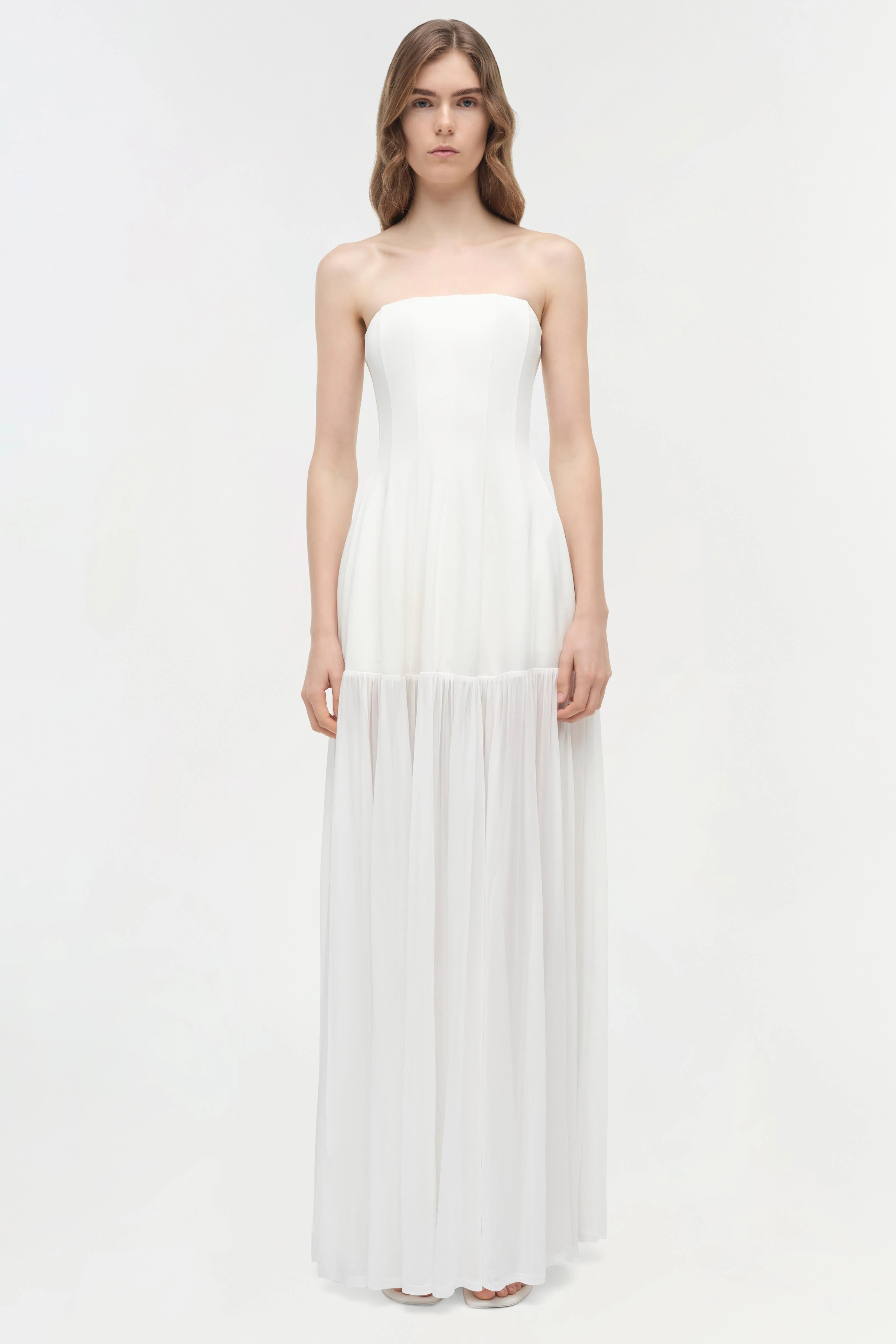 Sandrine Draped Jersey Bustier Midi Dress - Image 6