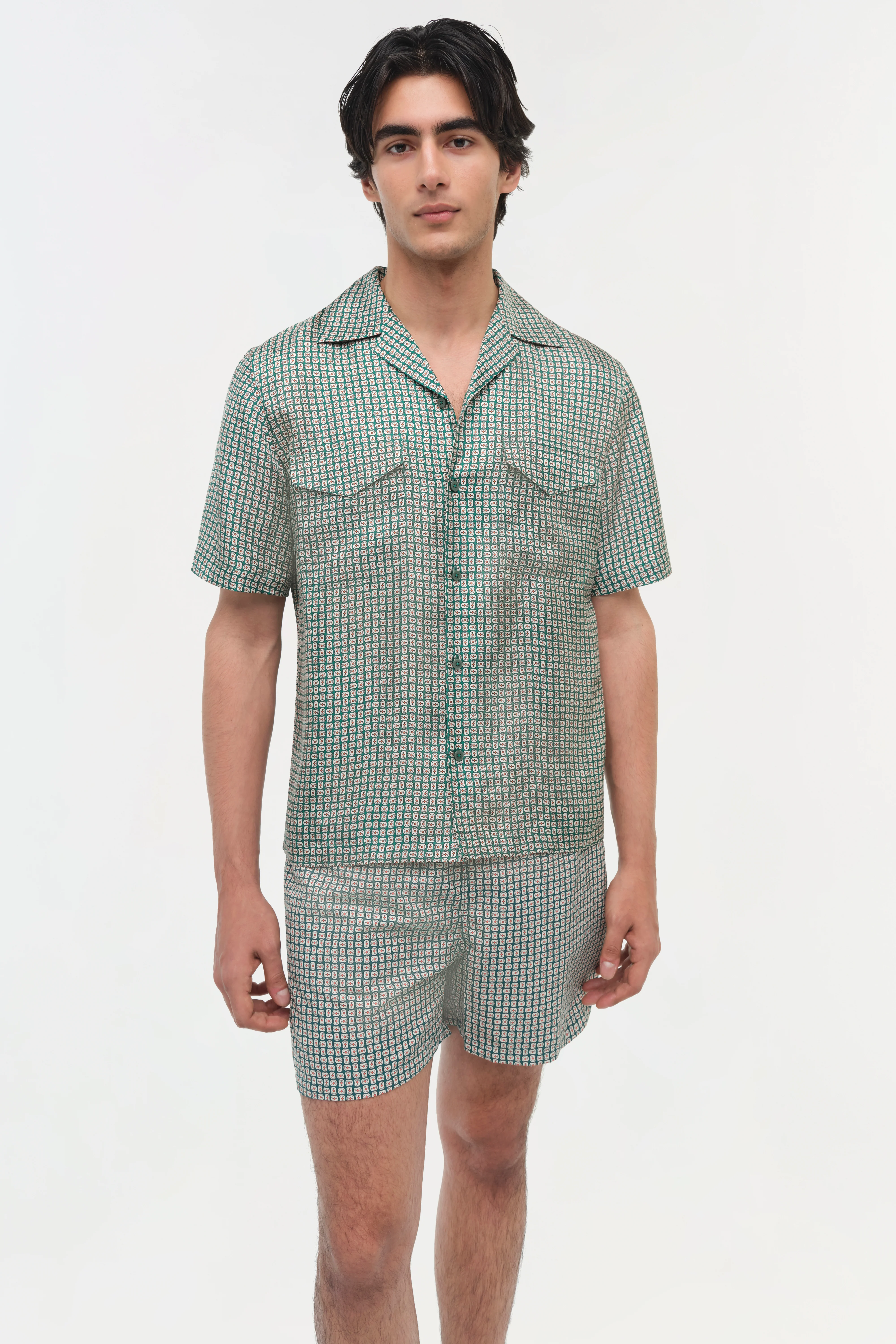 Clarke Silk Foulard Camp Shirt - Image 3
