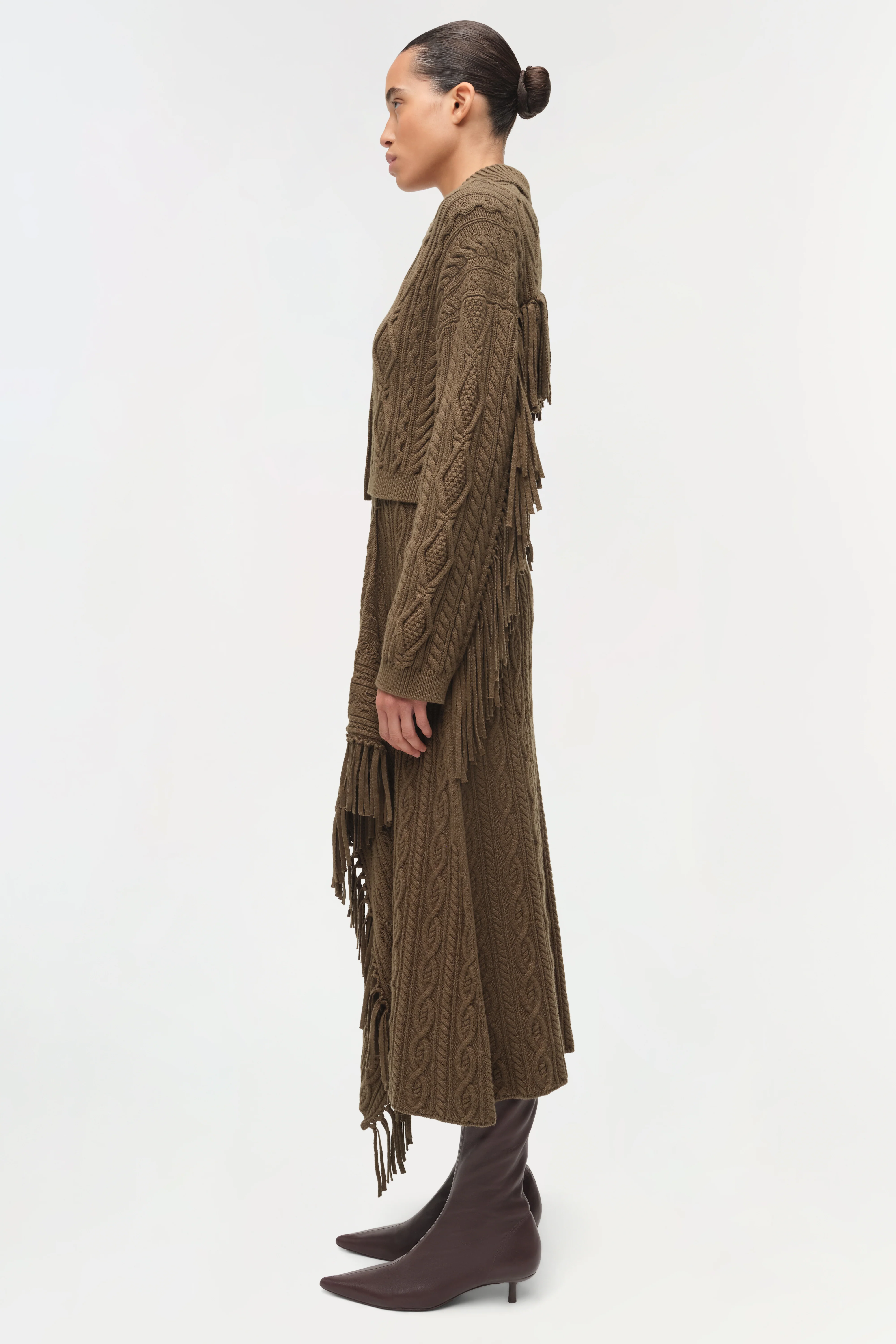 Kara Wool Fringe Midi Skirt - Image 4