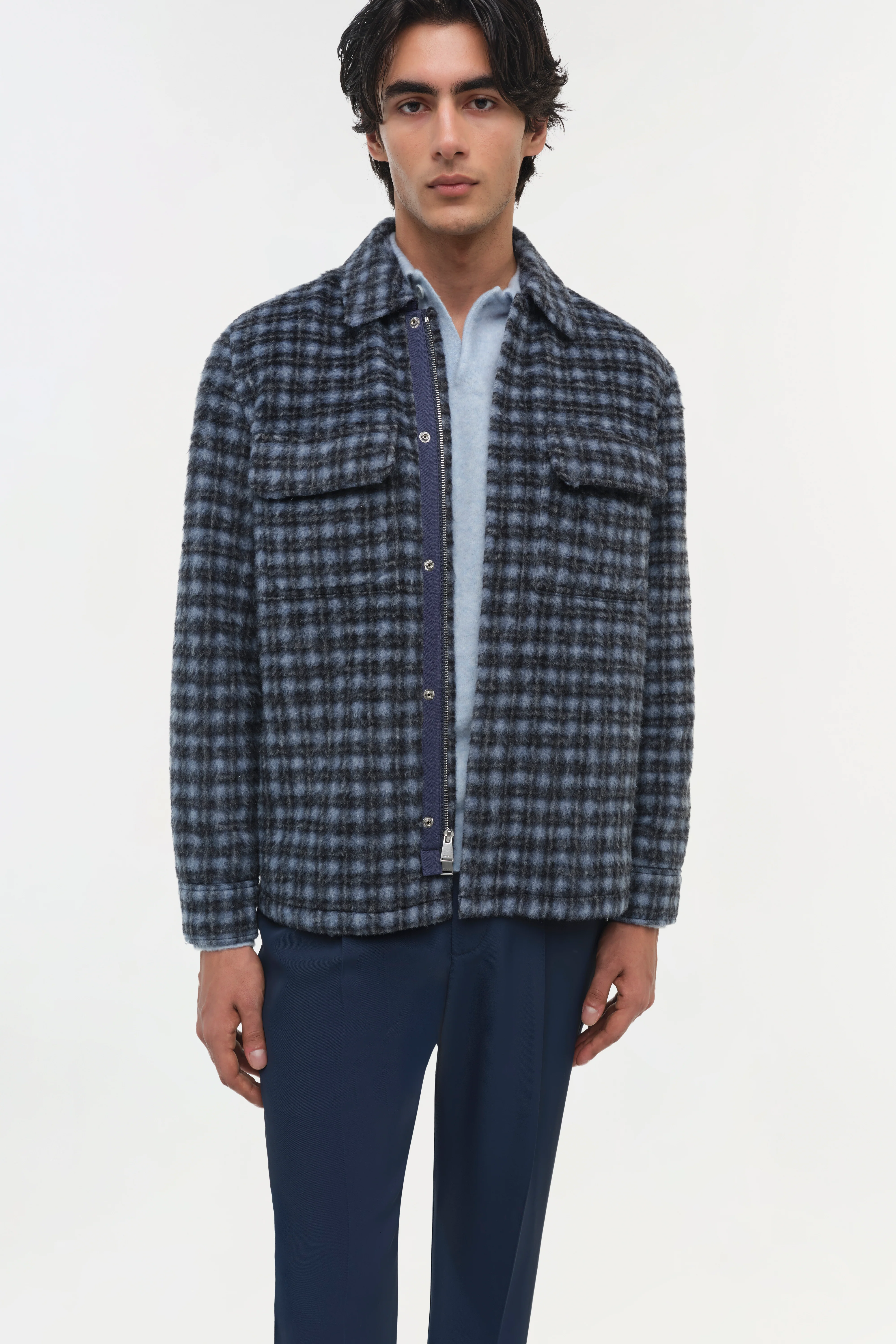 Caleb Brushed Plaid Shirt Jacket - Image 3