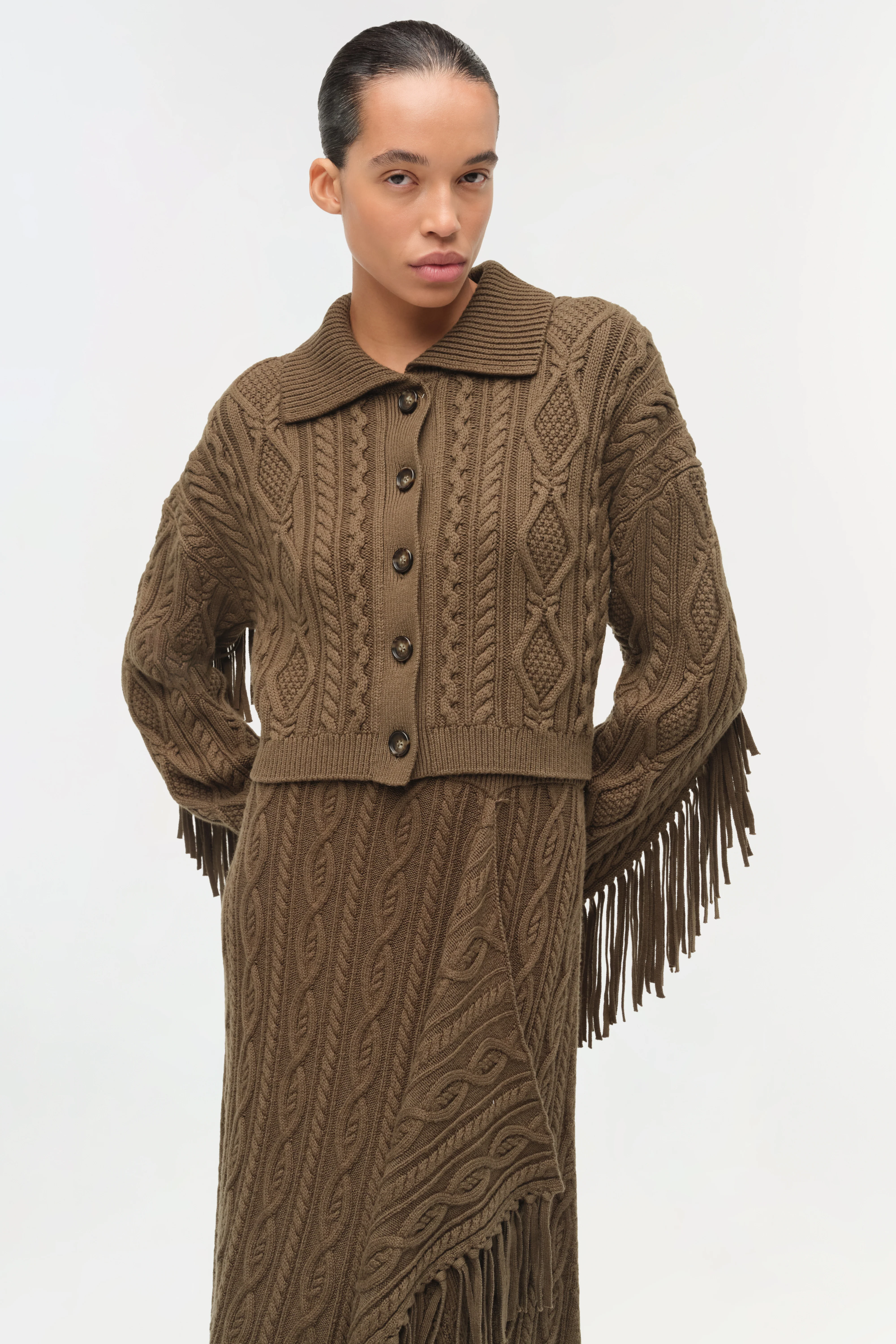 Virginia Wool Fringe Cardigan - Image 3