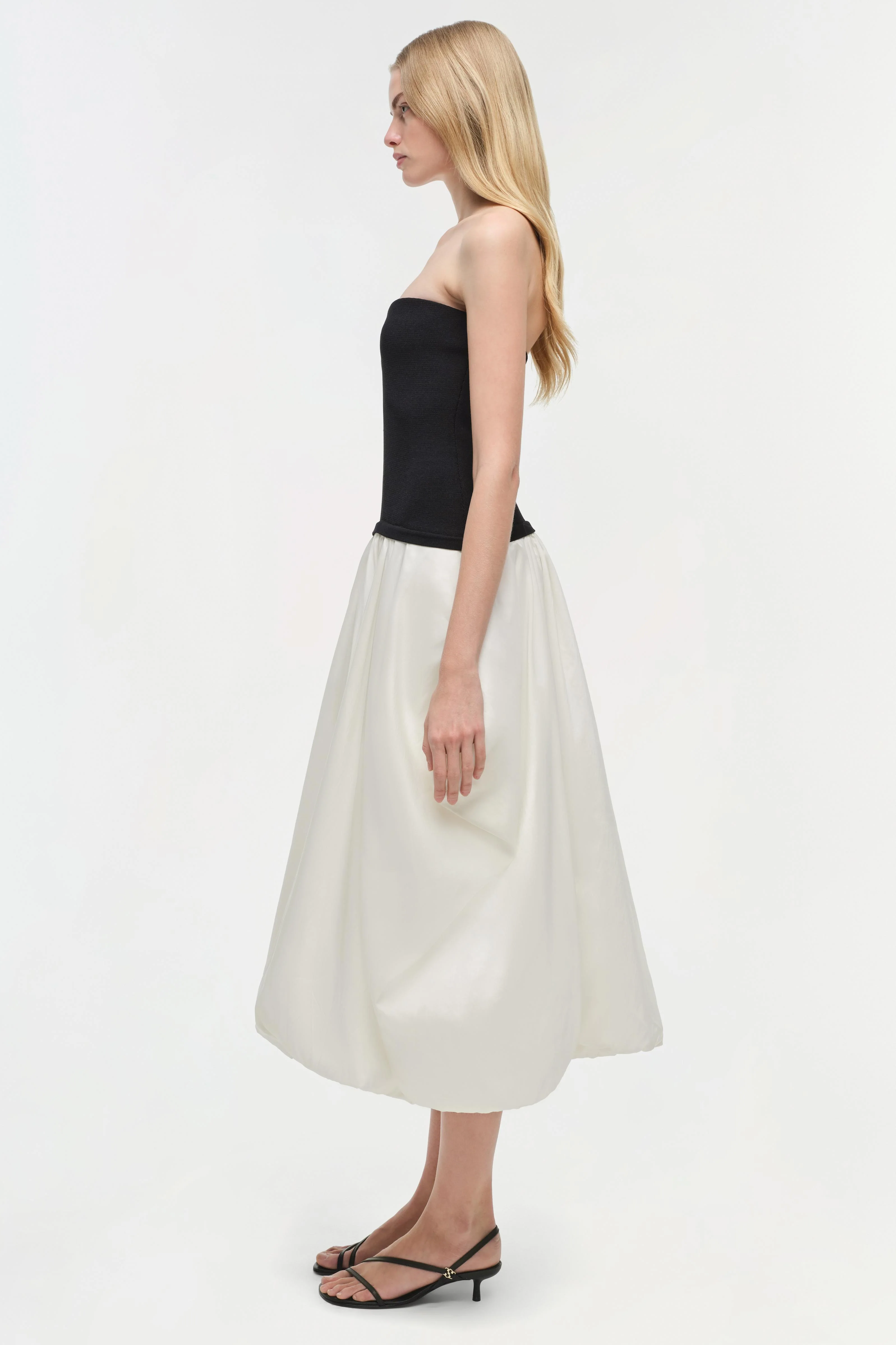 Izzy Strapless Taffeta Midi Dress - Image 4