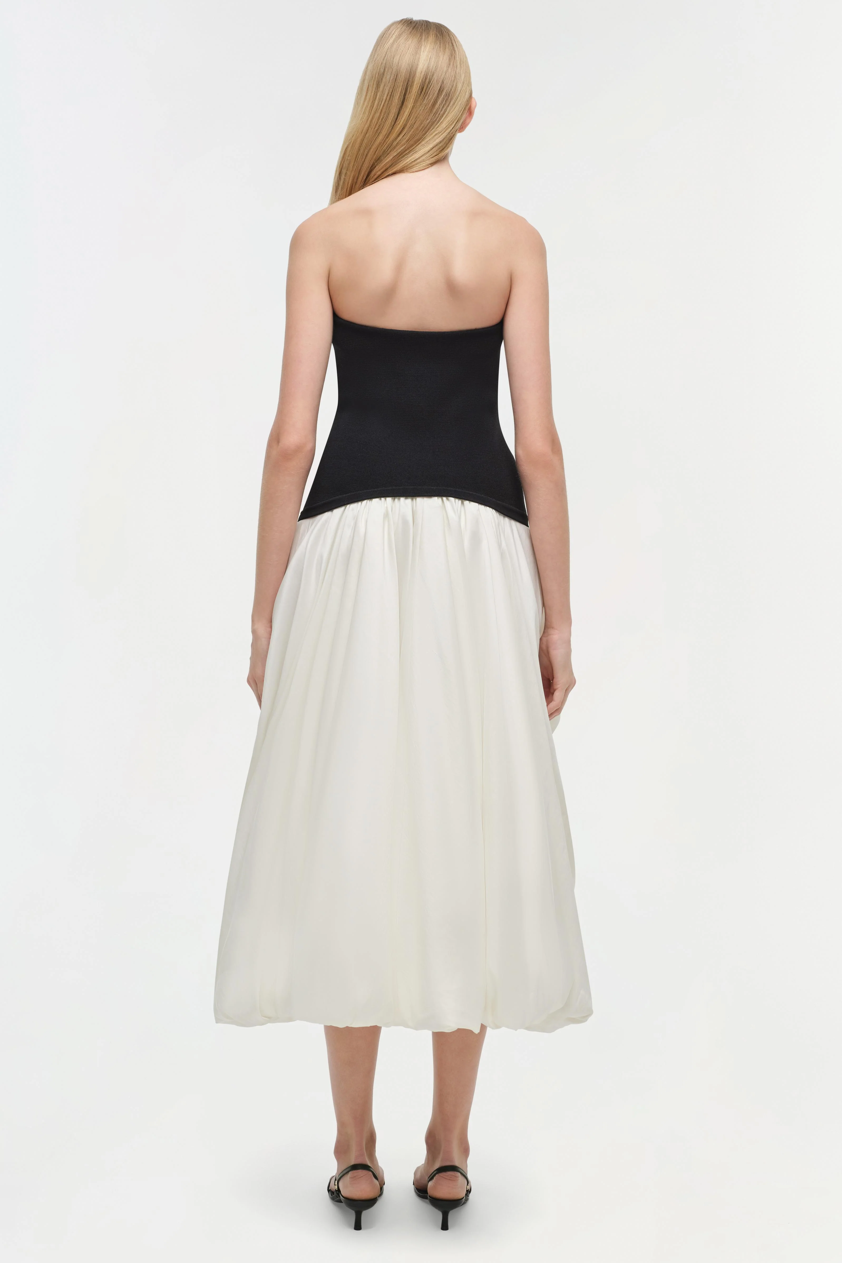Izzy Strapless Taffeta Midi Dress - Image 5