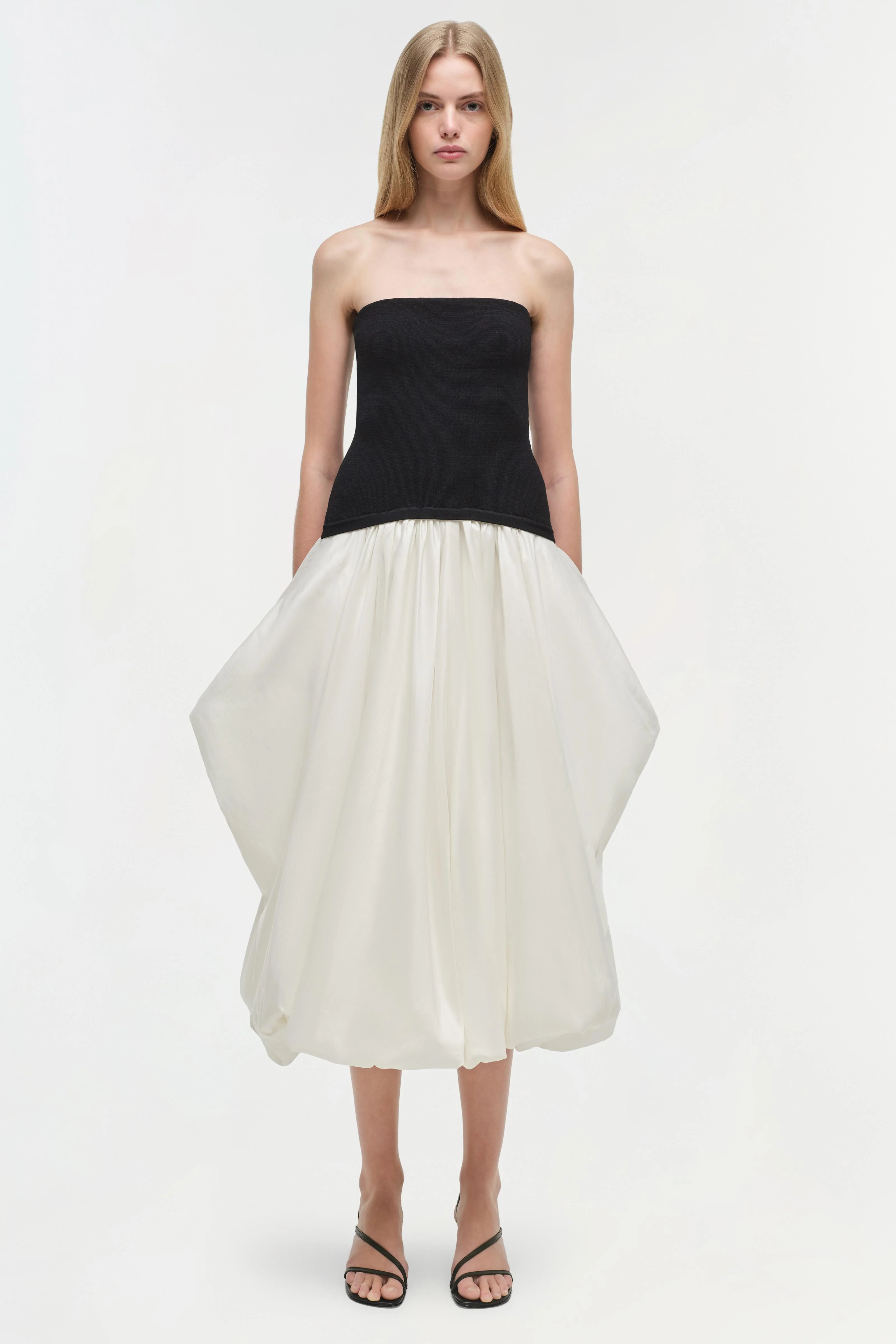 Izzy Strapless Taffeta Midi Dress - Image 6