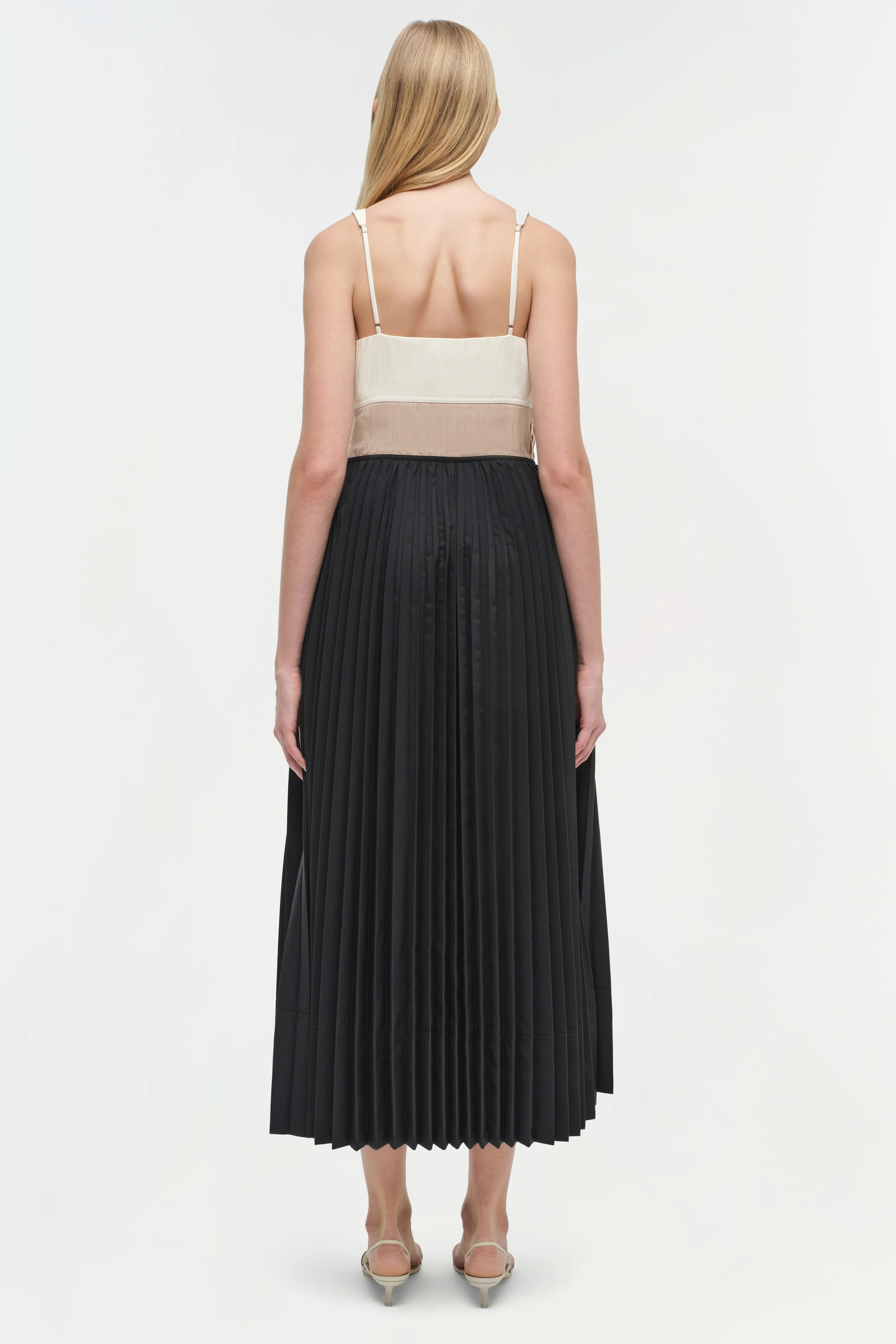 Stephanie Pleated Poplin Midi Dress - Image 5