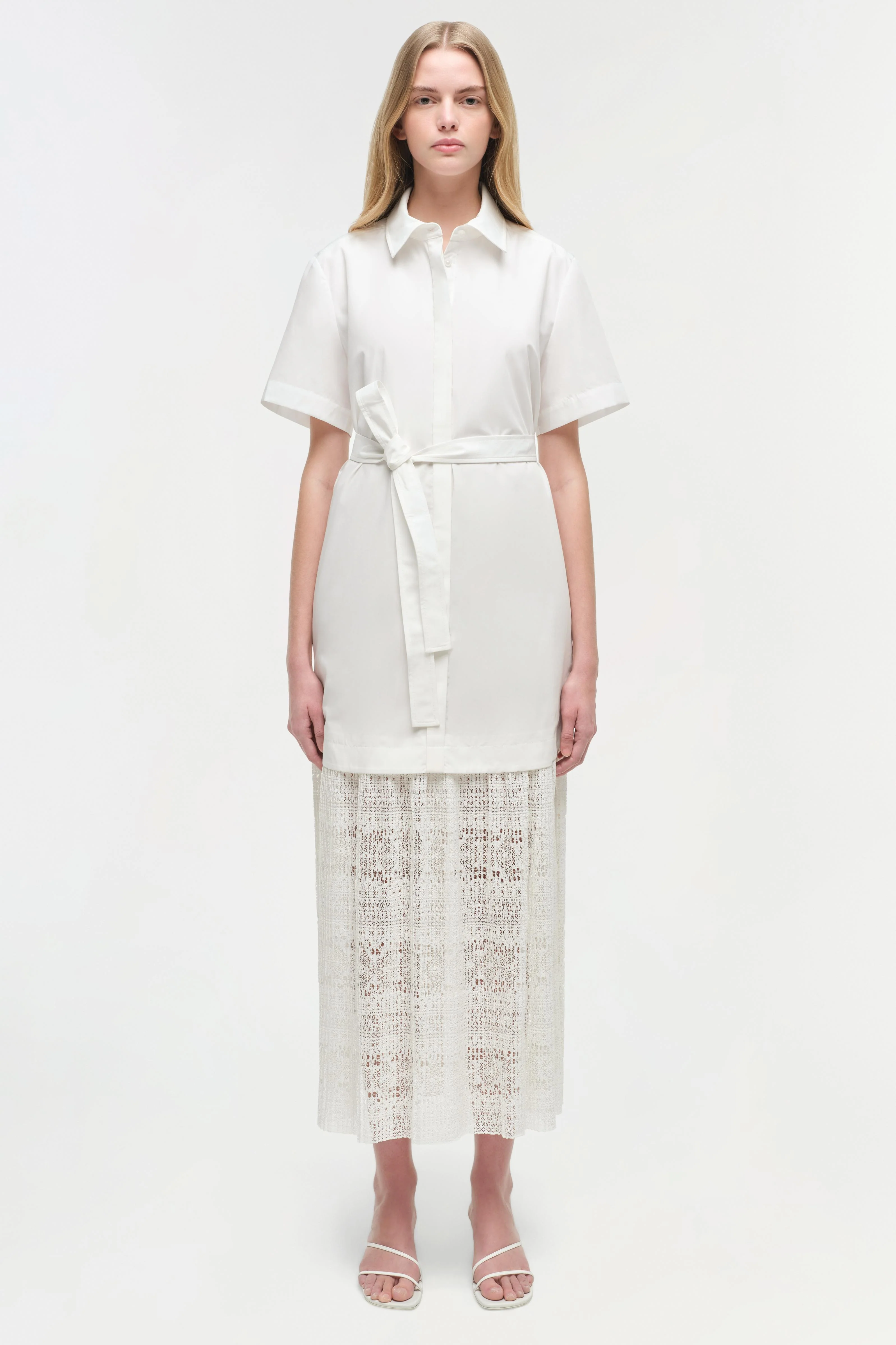 Jenner Lace Midi Shirt Dress - Image 6