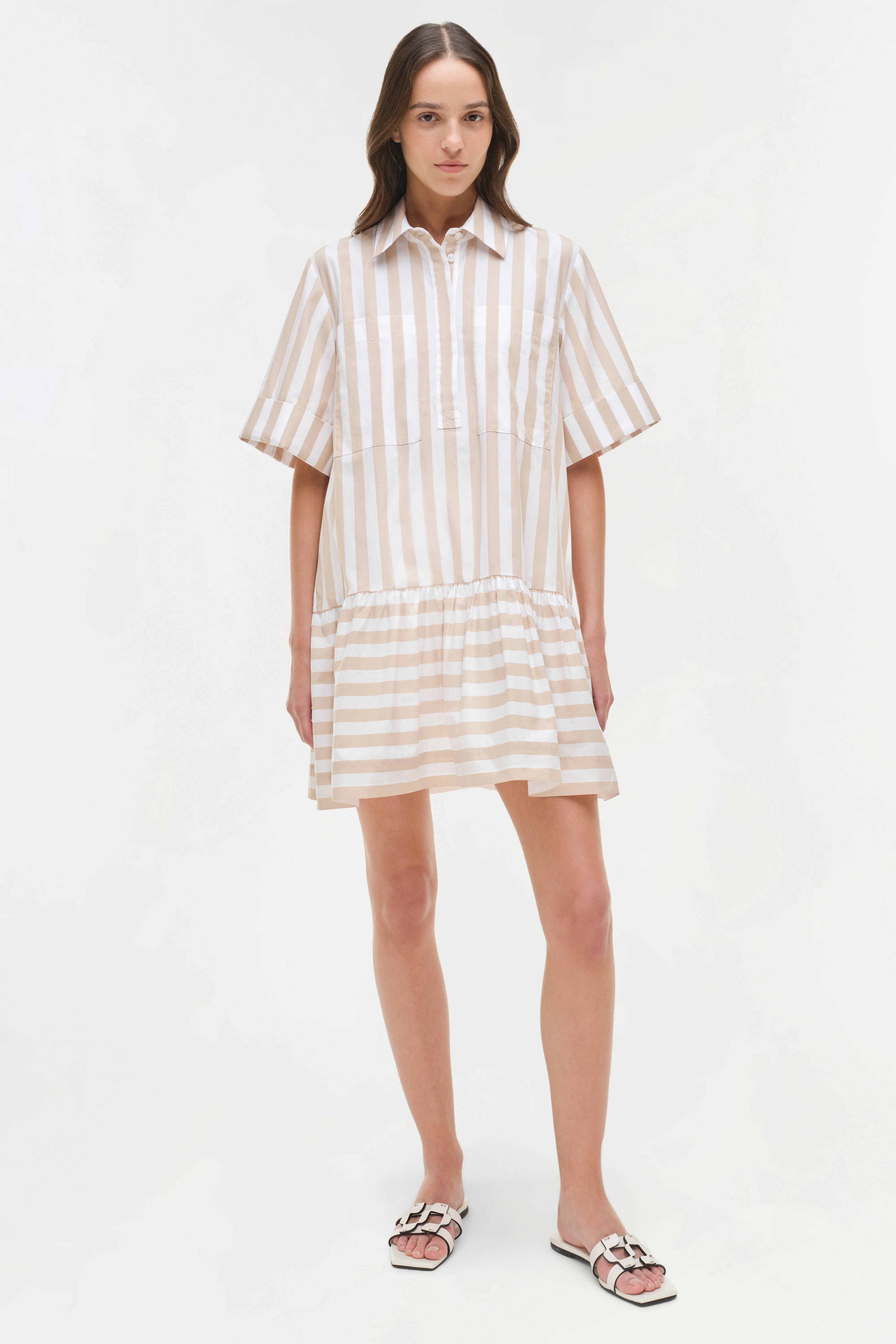 Cris Cotton Mini Shirt Dress - Image 3