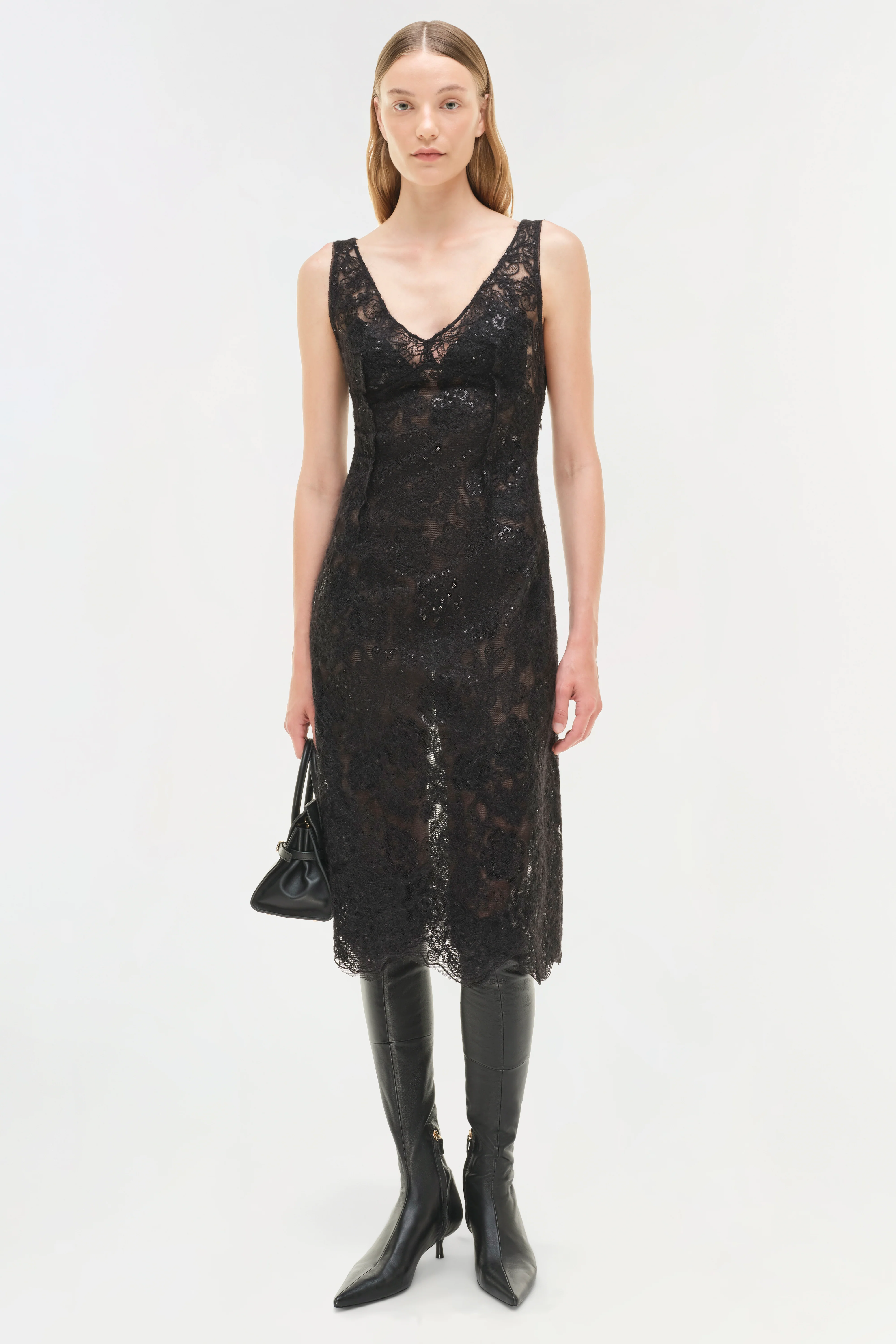 Delphine Sequin Lace Midi Dress - Image 3
