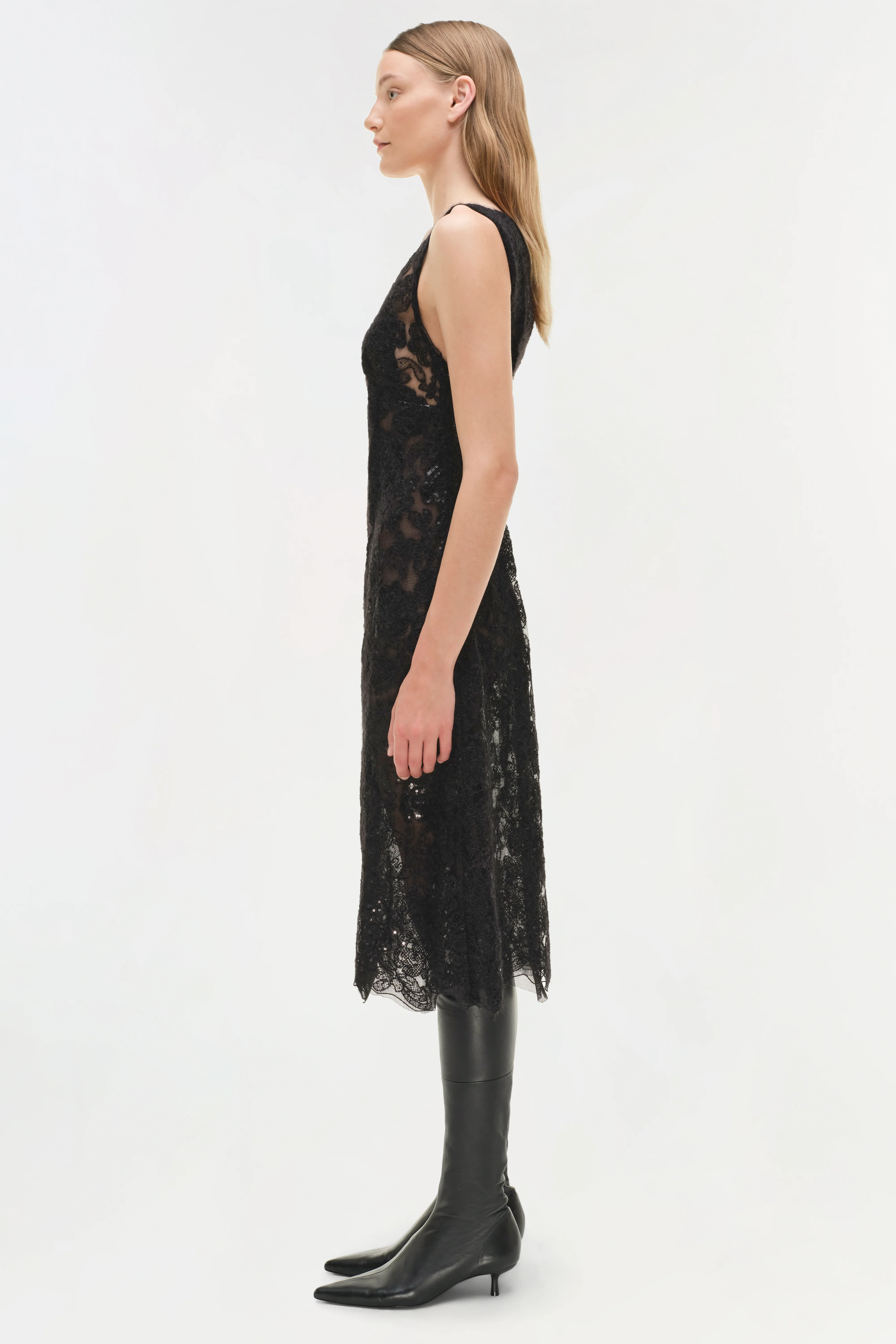 Delphine Sequin Lace Midi Dress - Image 5