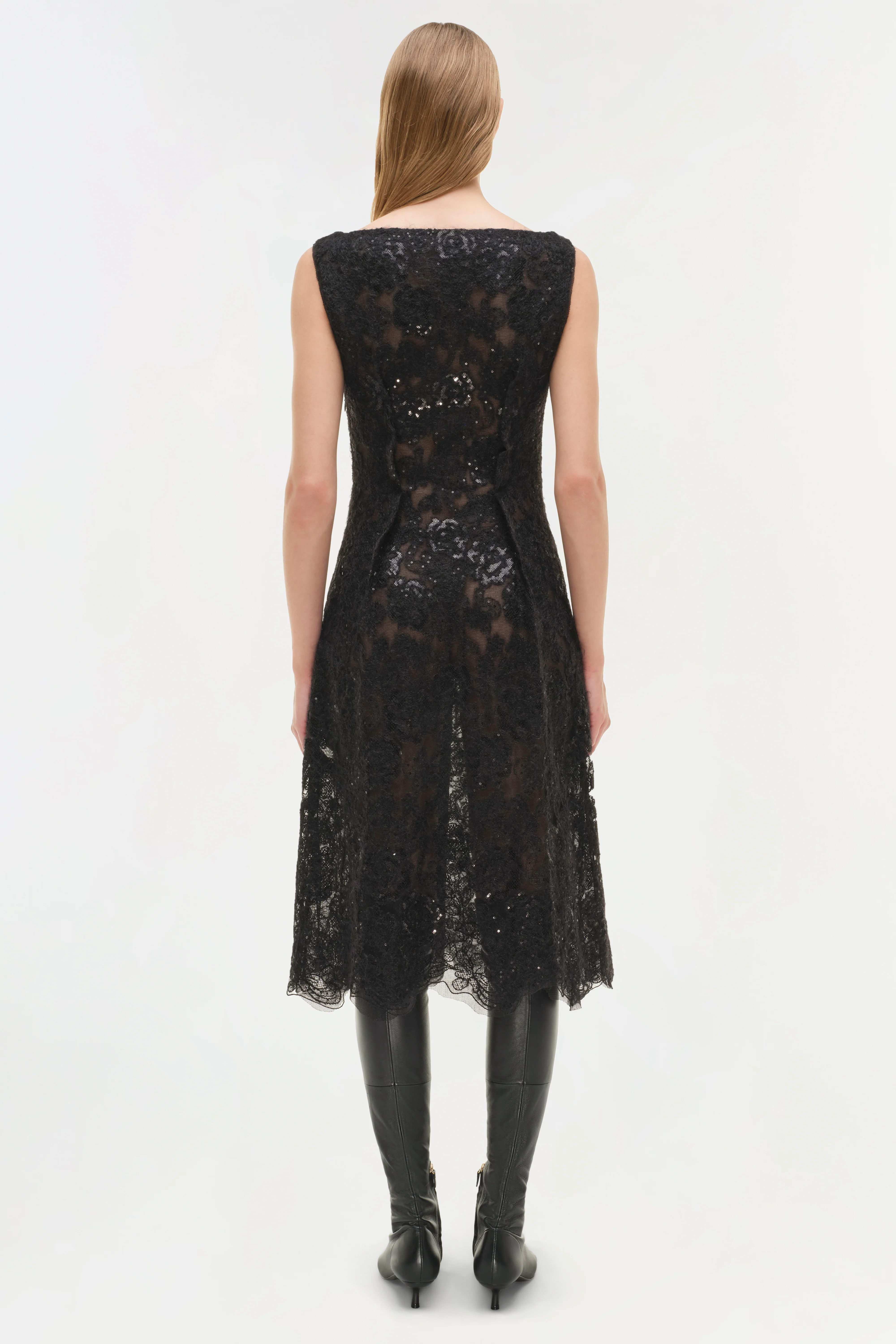 Delphine Sequin Lace Midi Dress - Image 6