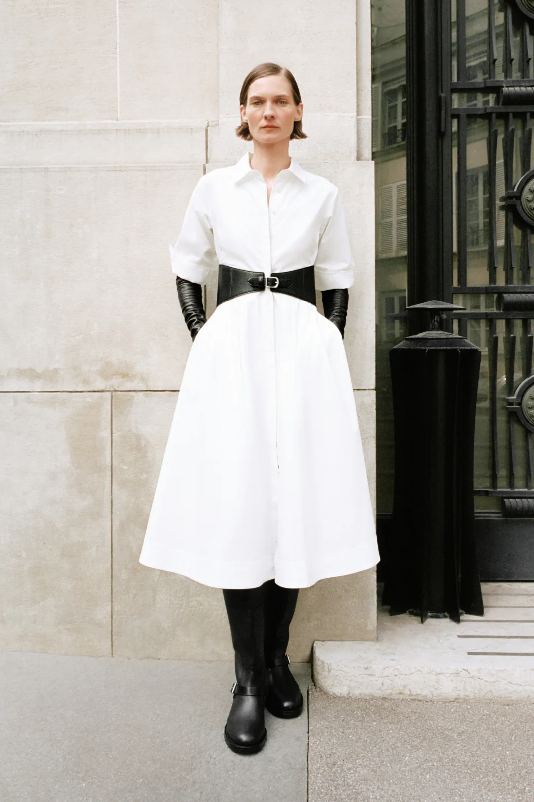 Olson Belted Cotton Midi Dress - Image 2