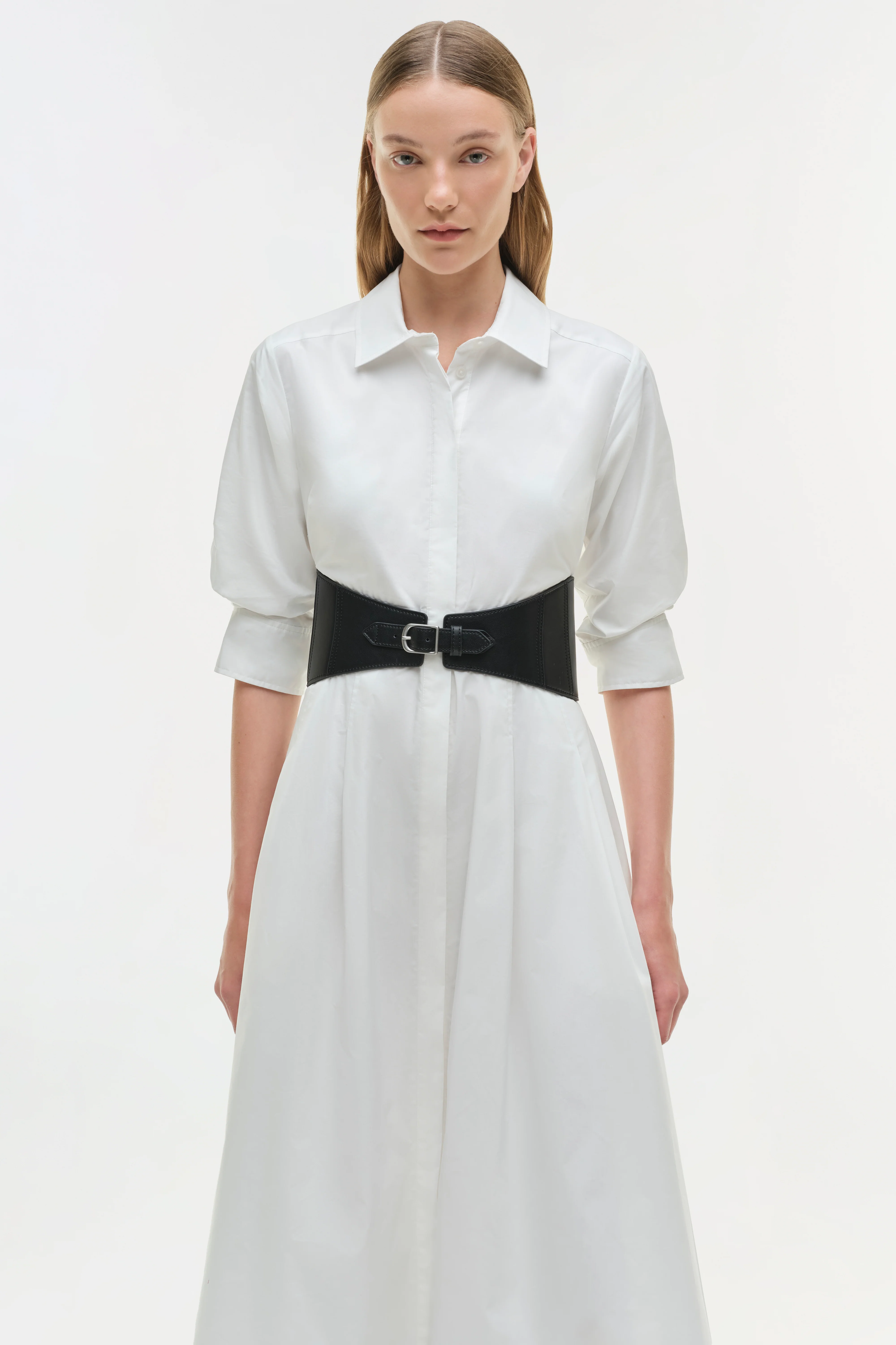Olson Belted Cotton Midi Dress - Image 4