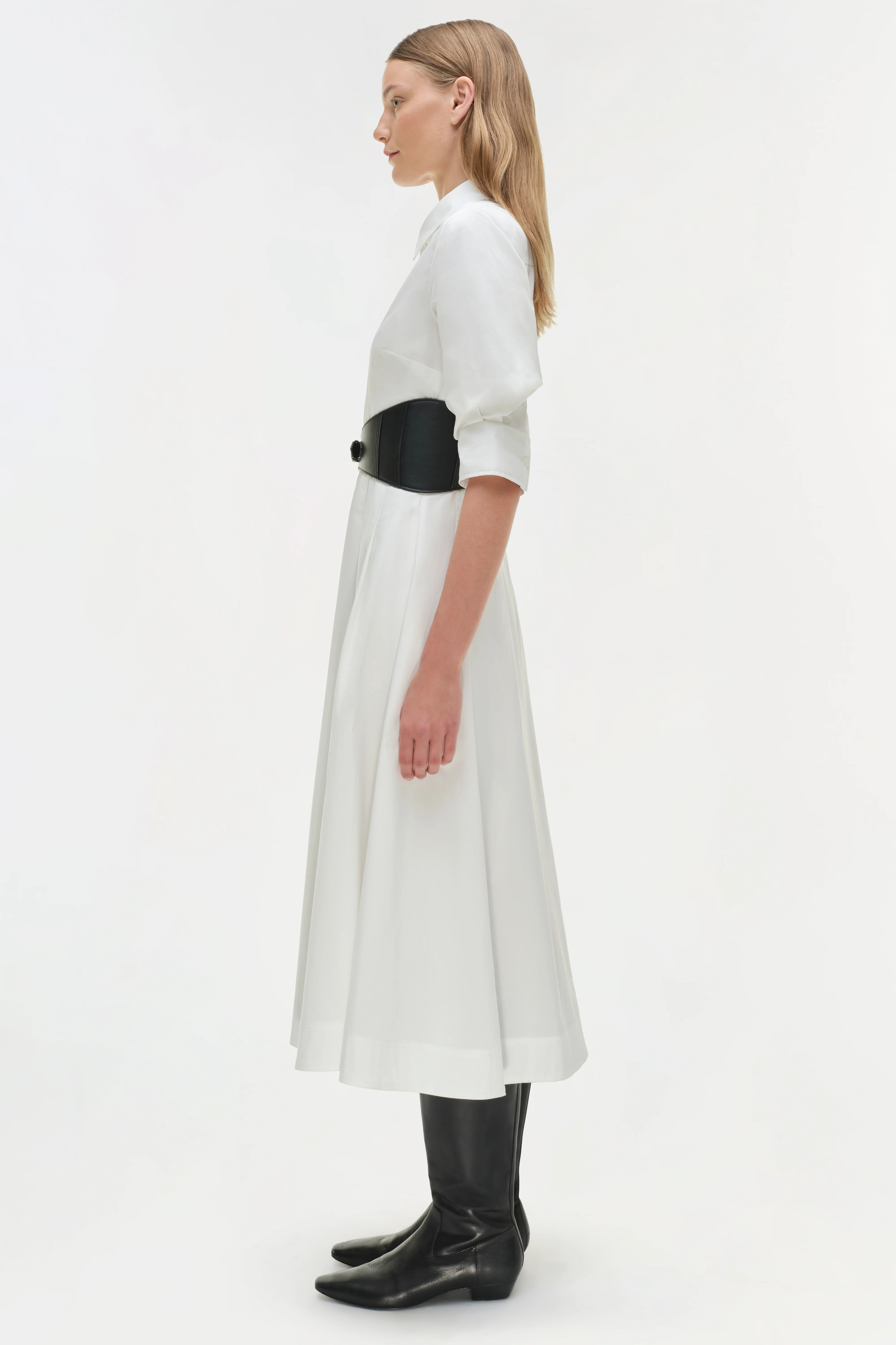 Olson Belted Cotton Midi Dress - Image 5