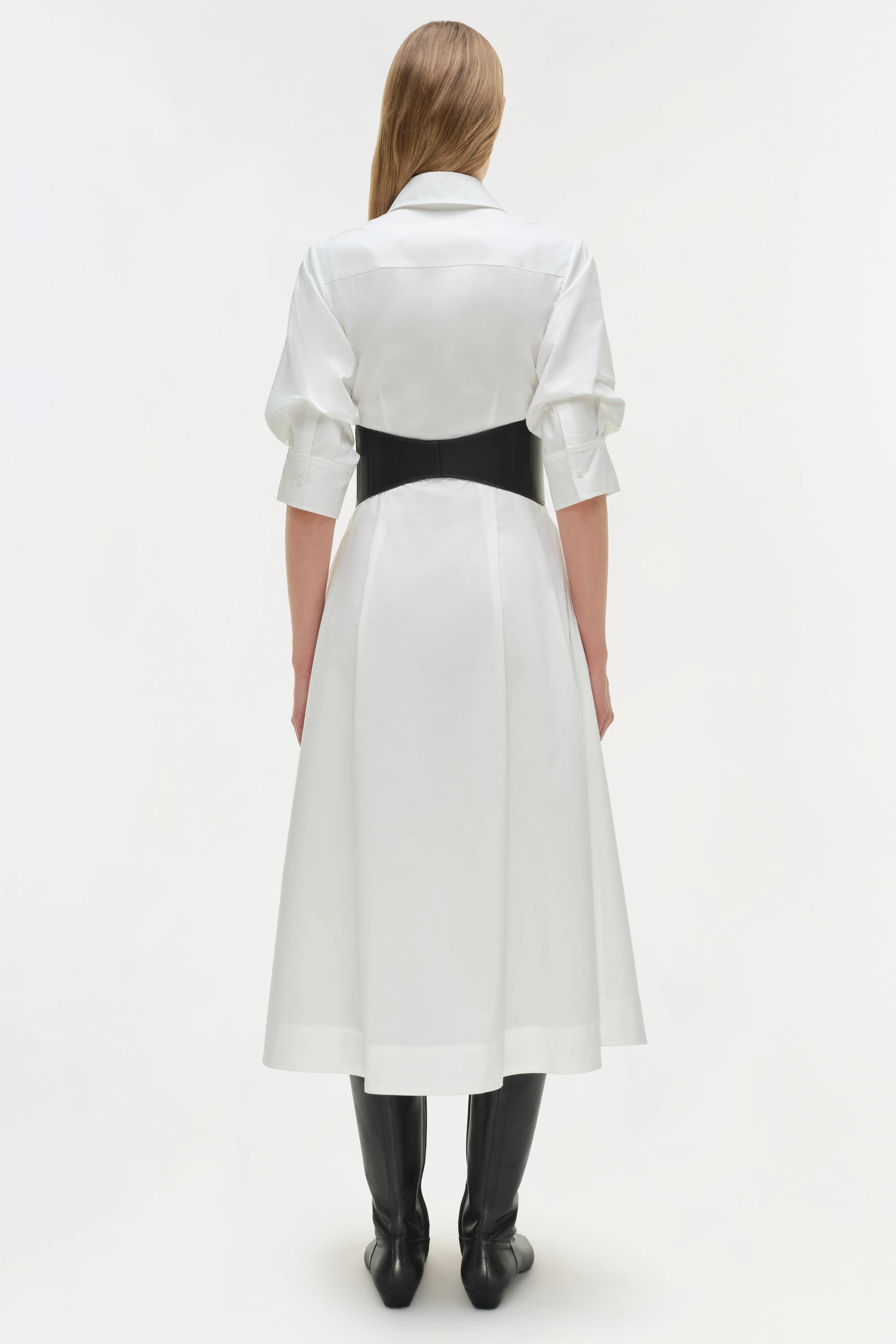 Olson Belted Cotton Midi Dress - Image 6