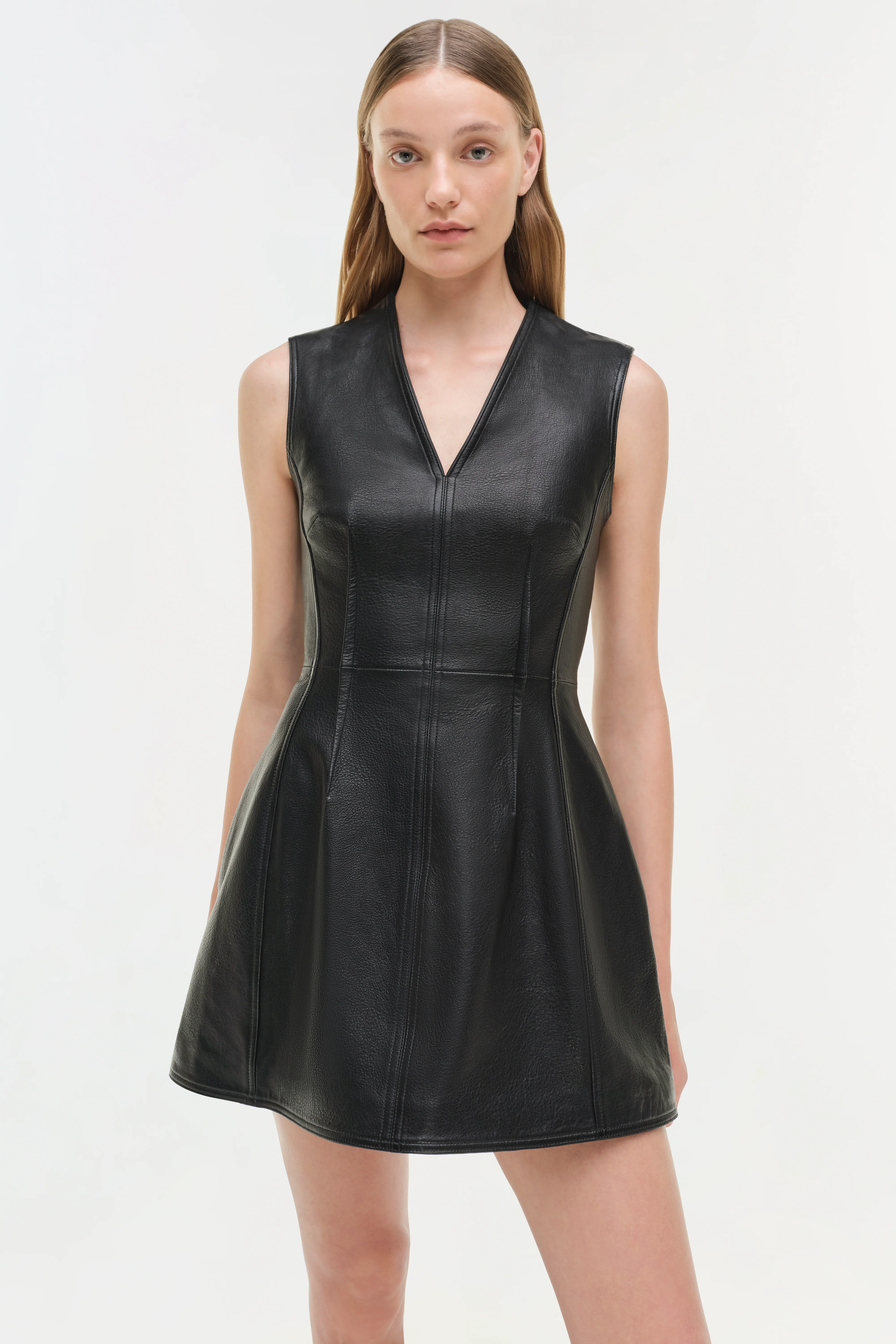 Juliette Leather Mini Dress - Image 3
