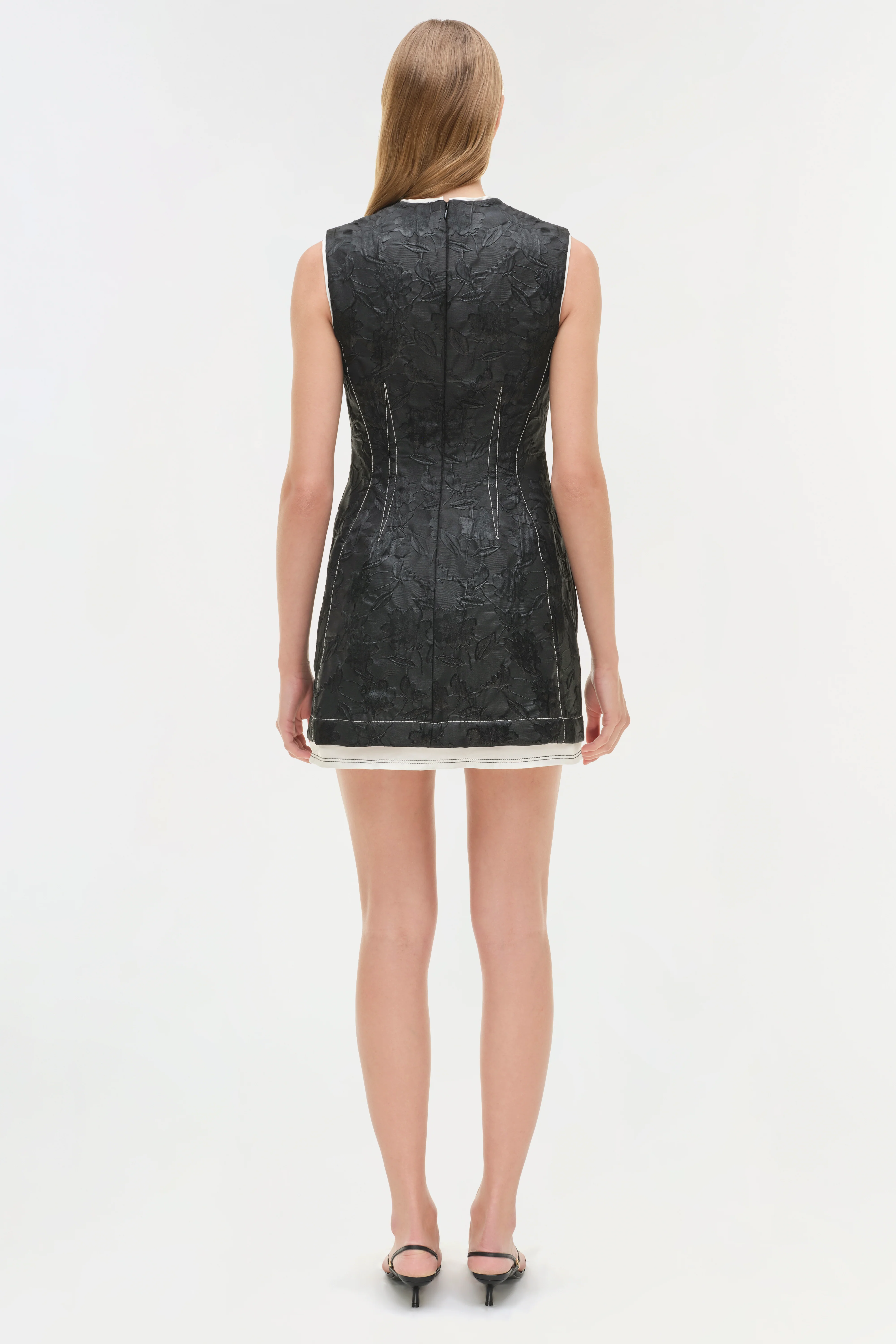 Audrina Jacquard Mini Dress - Image 5