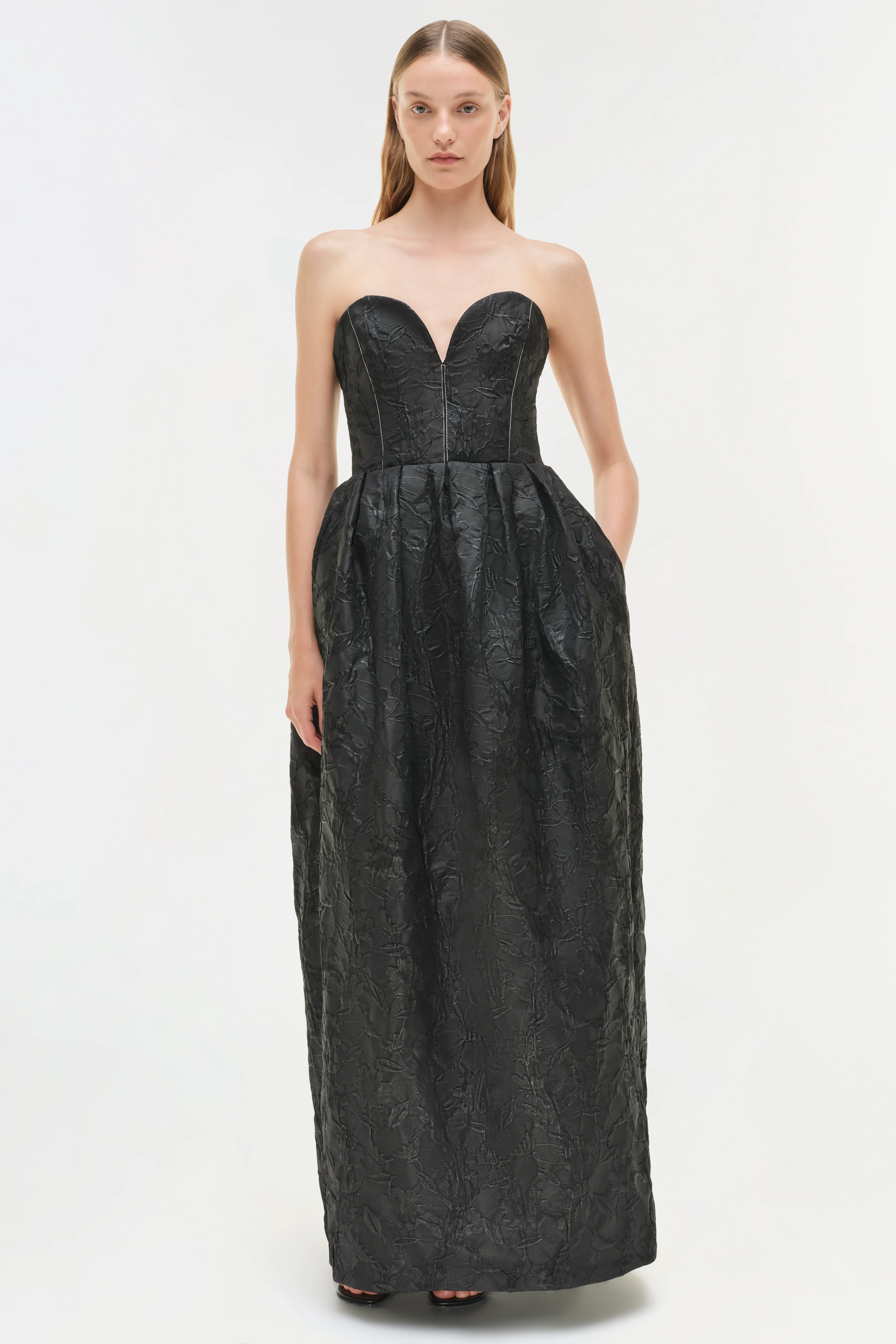 Adeena Jacquard Bustier Gown - Image 3