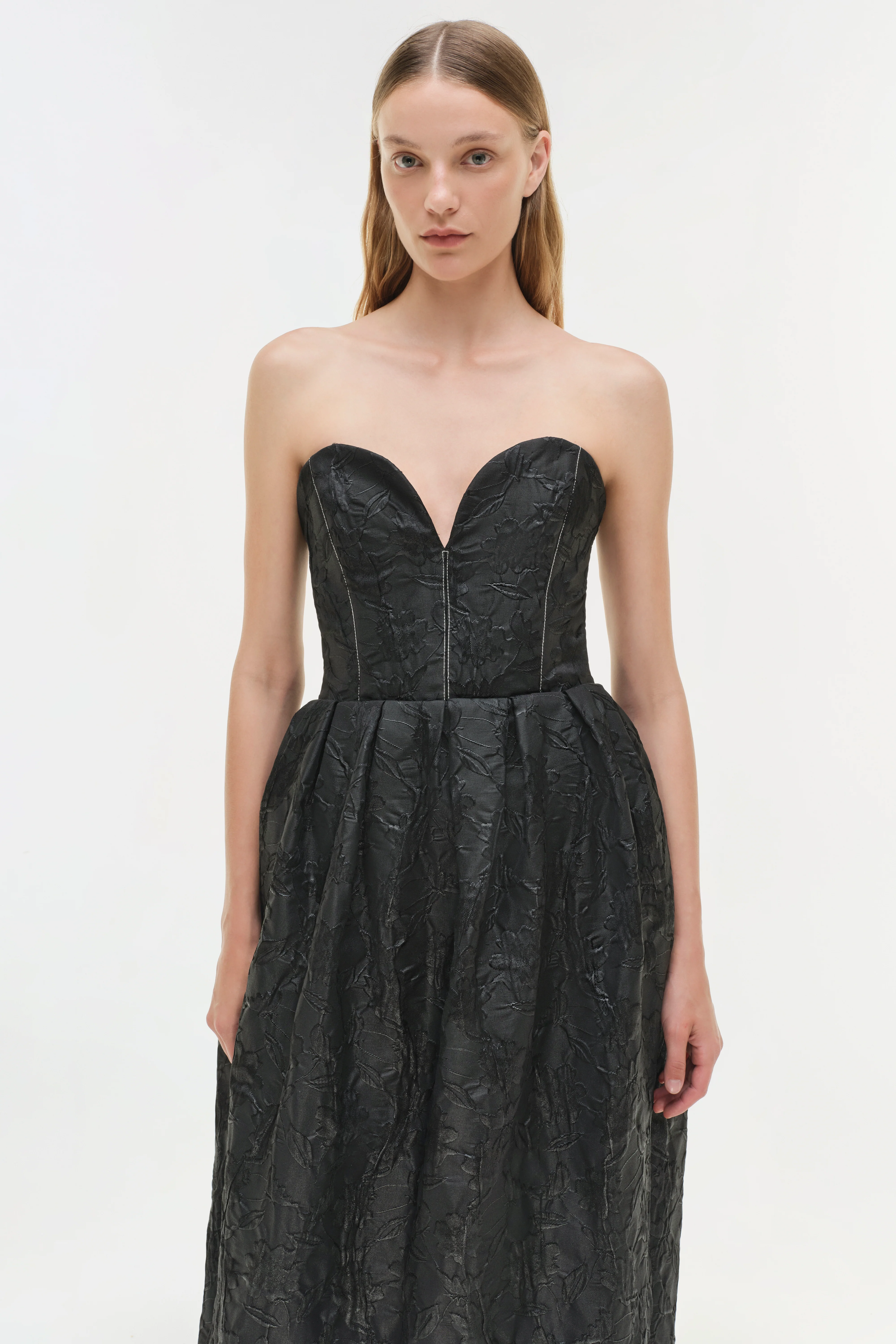 Adeena Jacquard Bustier Gown - Image 4