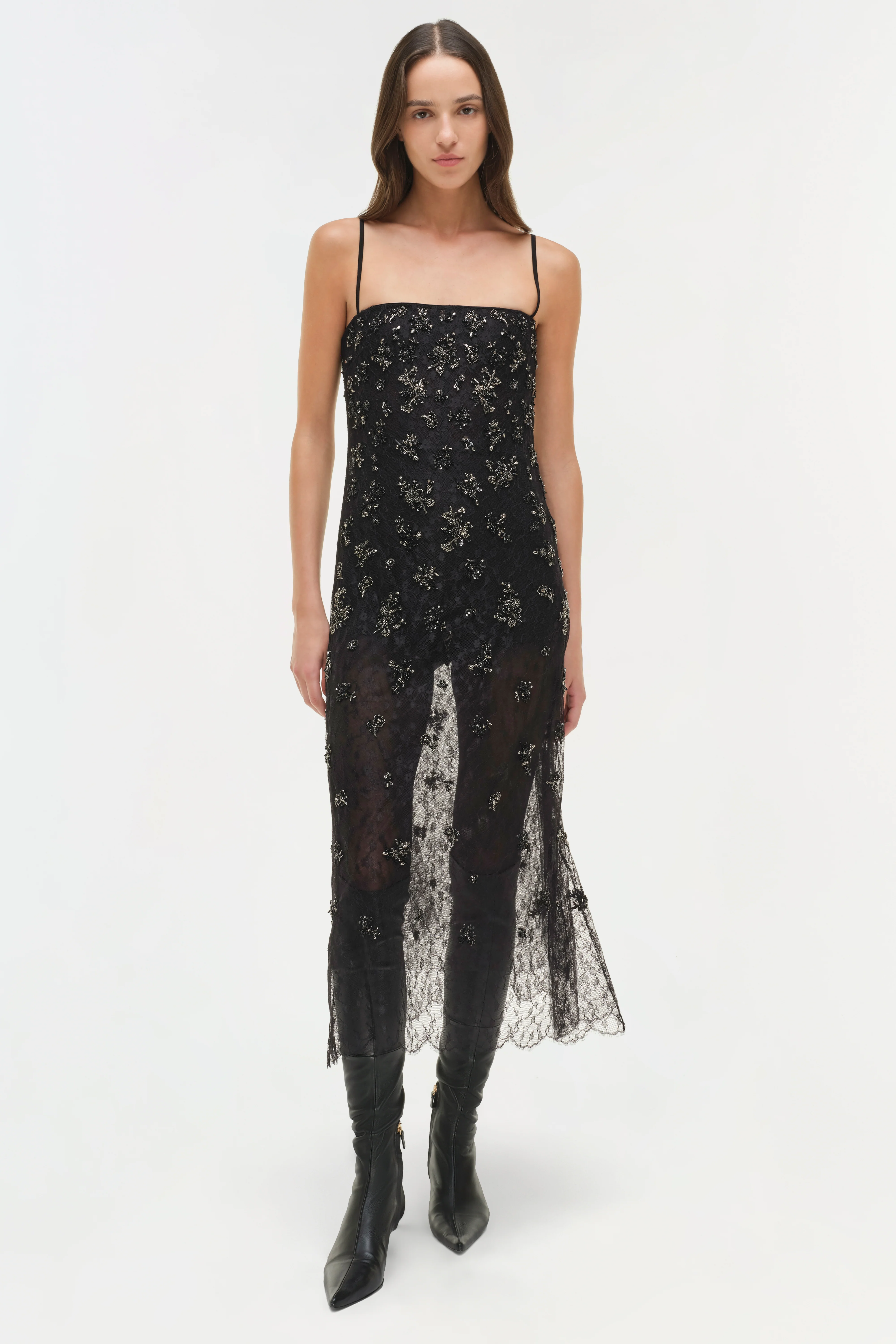 Carmela Embellished Lace Midi Dress - Image 2