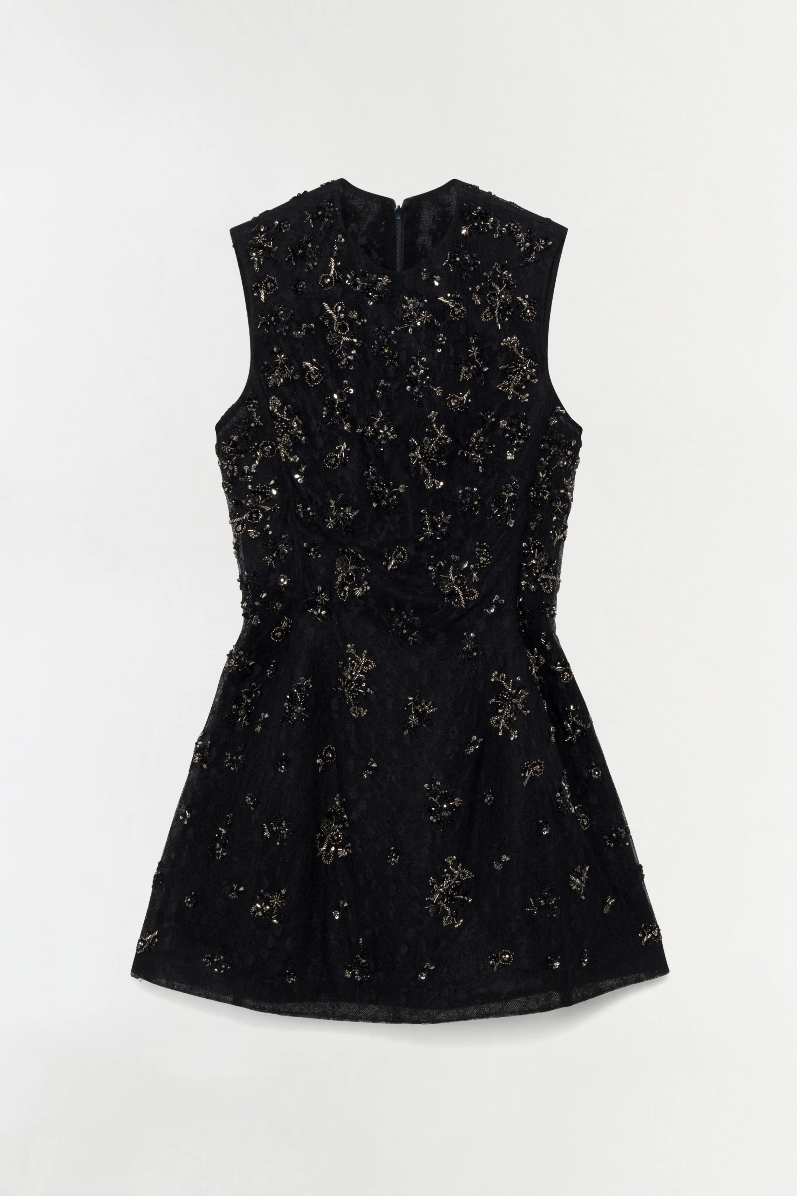 Evelina Embellished Lace Mini Dress