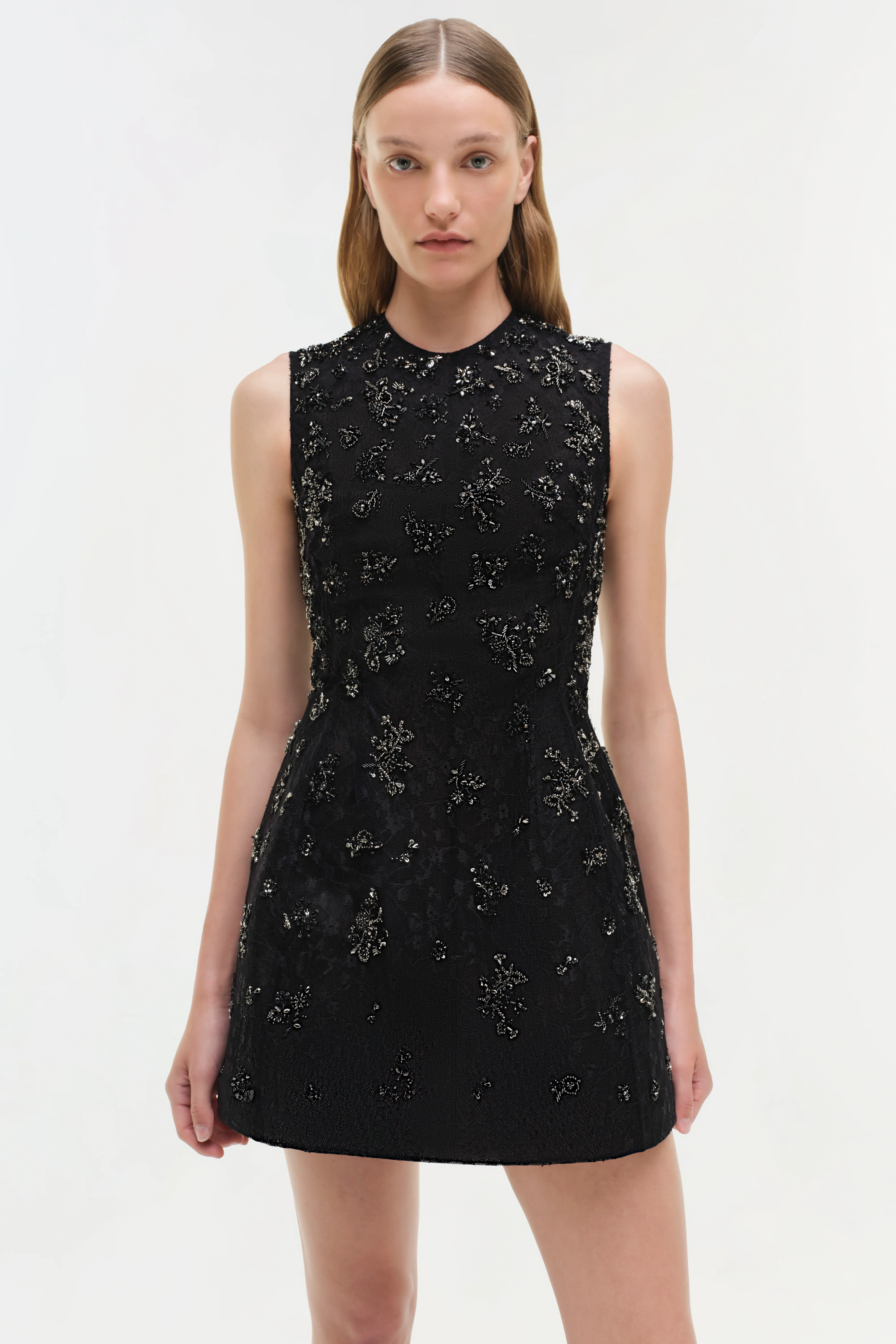 Evelina Embellished Lace Mini Dress - Image 3