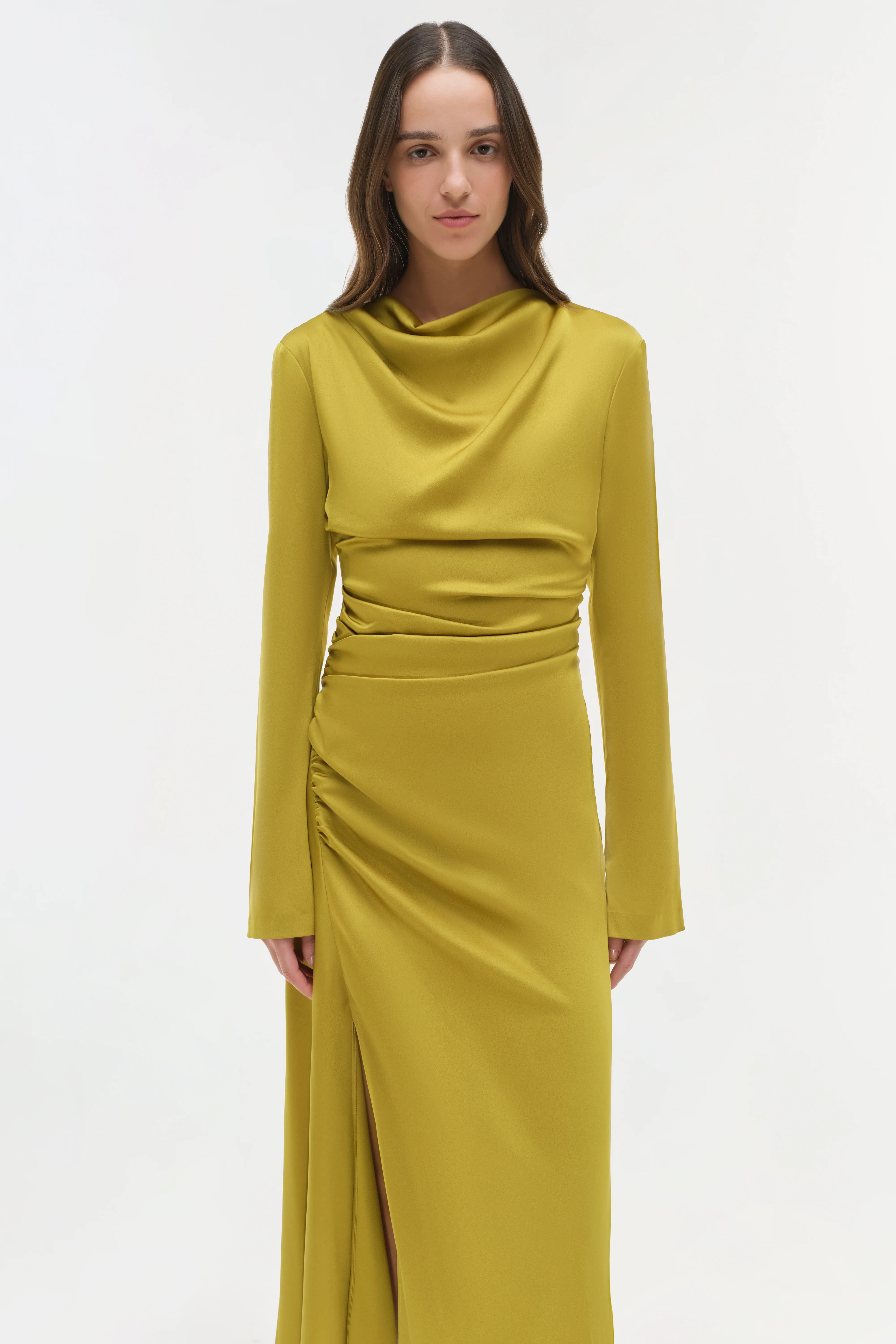 Odessa Satin Midi Dress - Image 3