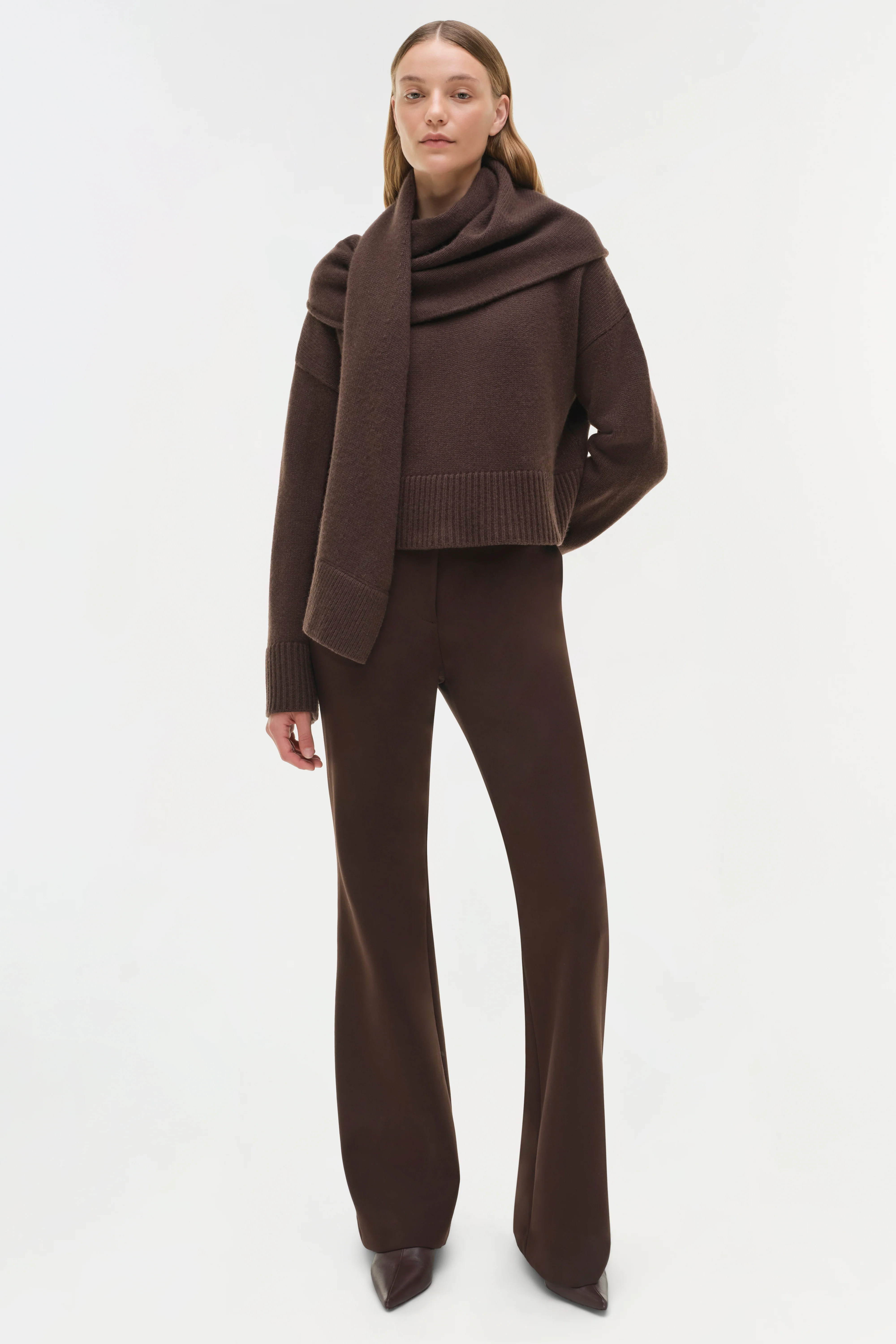 Elson Wool Cashmere Scarf Sweater - Image 2