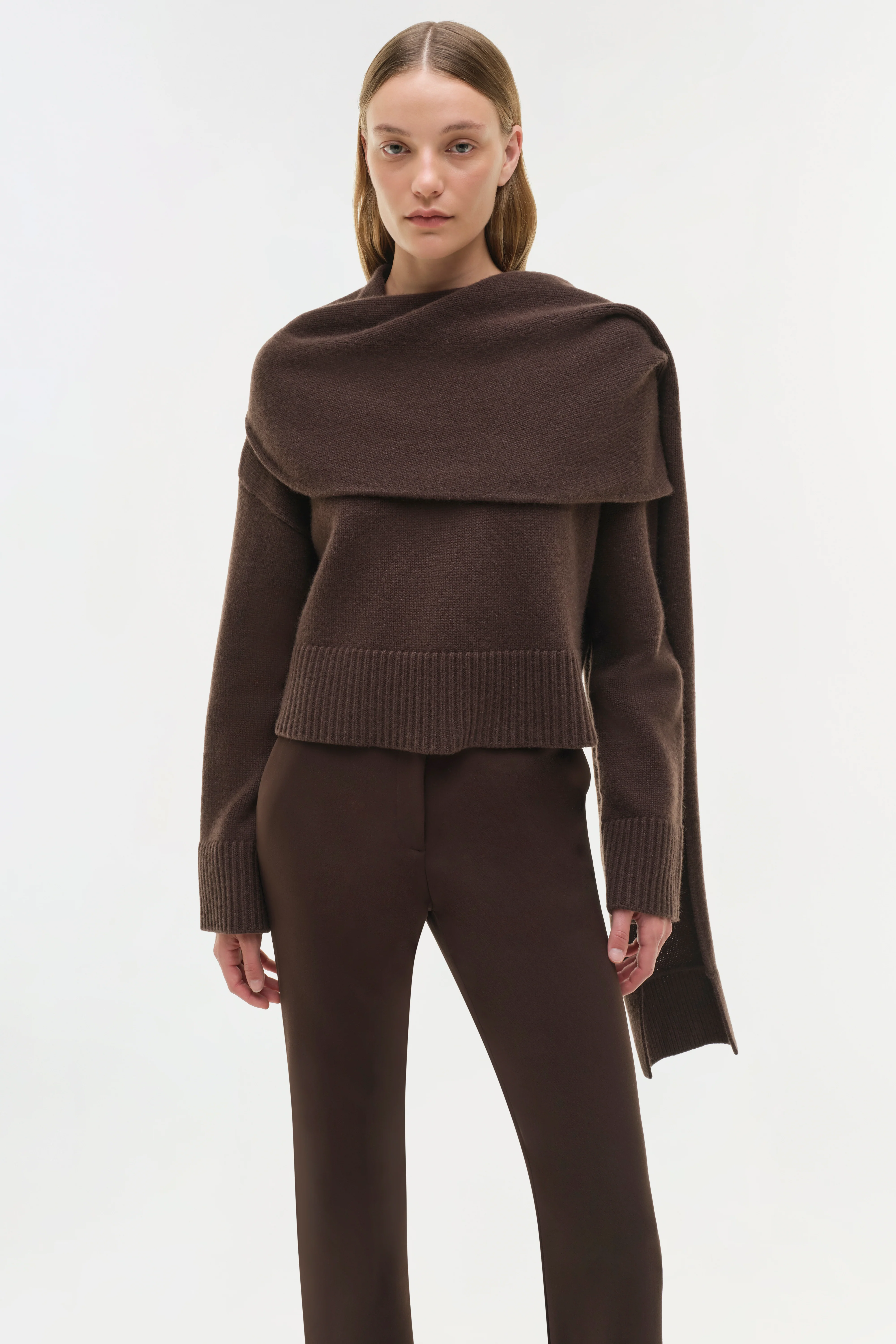 Elson Wool Cashmere Scarf Sweater - Image 3