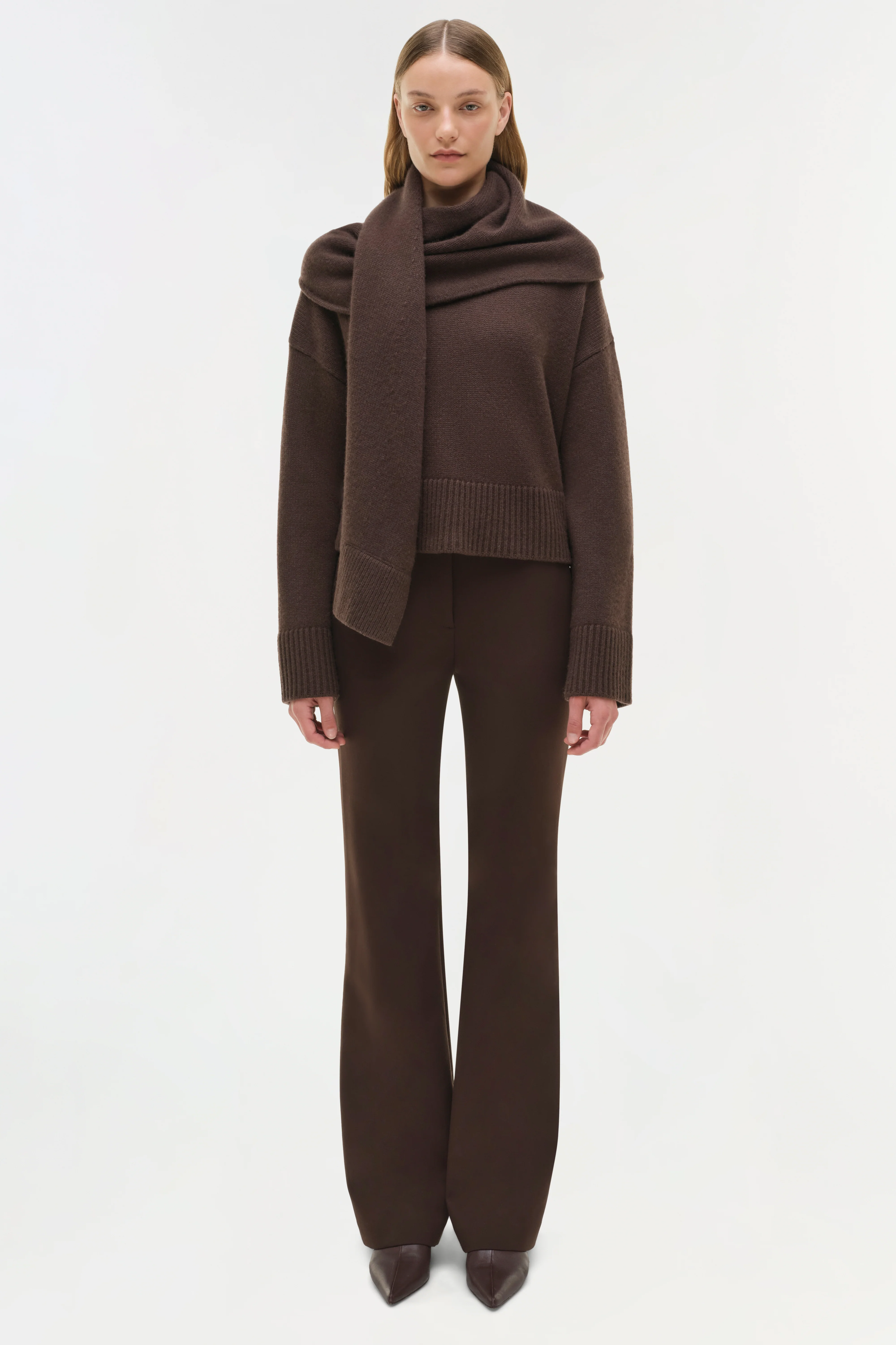 Elson Wool Cashmere Scarf Sweater - Image 6