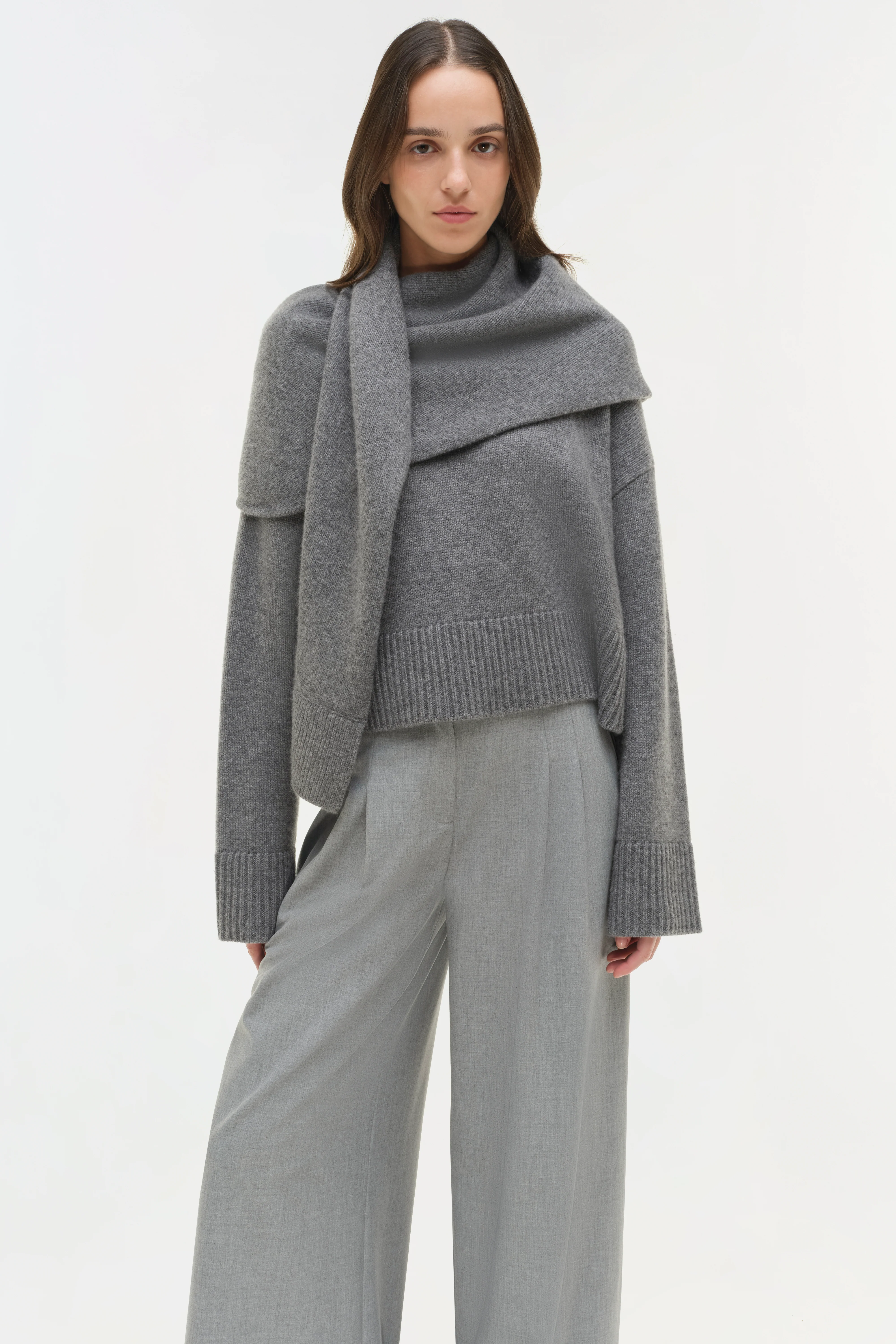 Elson Wool Cashmere Scarf Sweater - Image 3