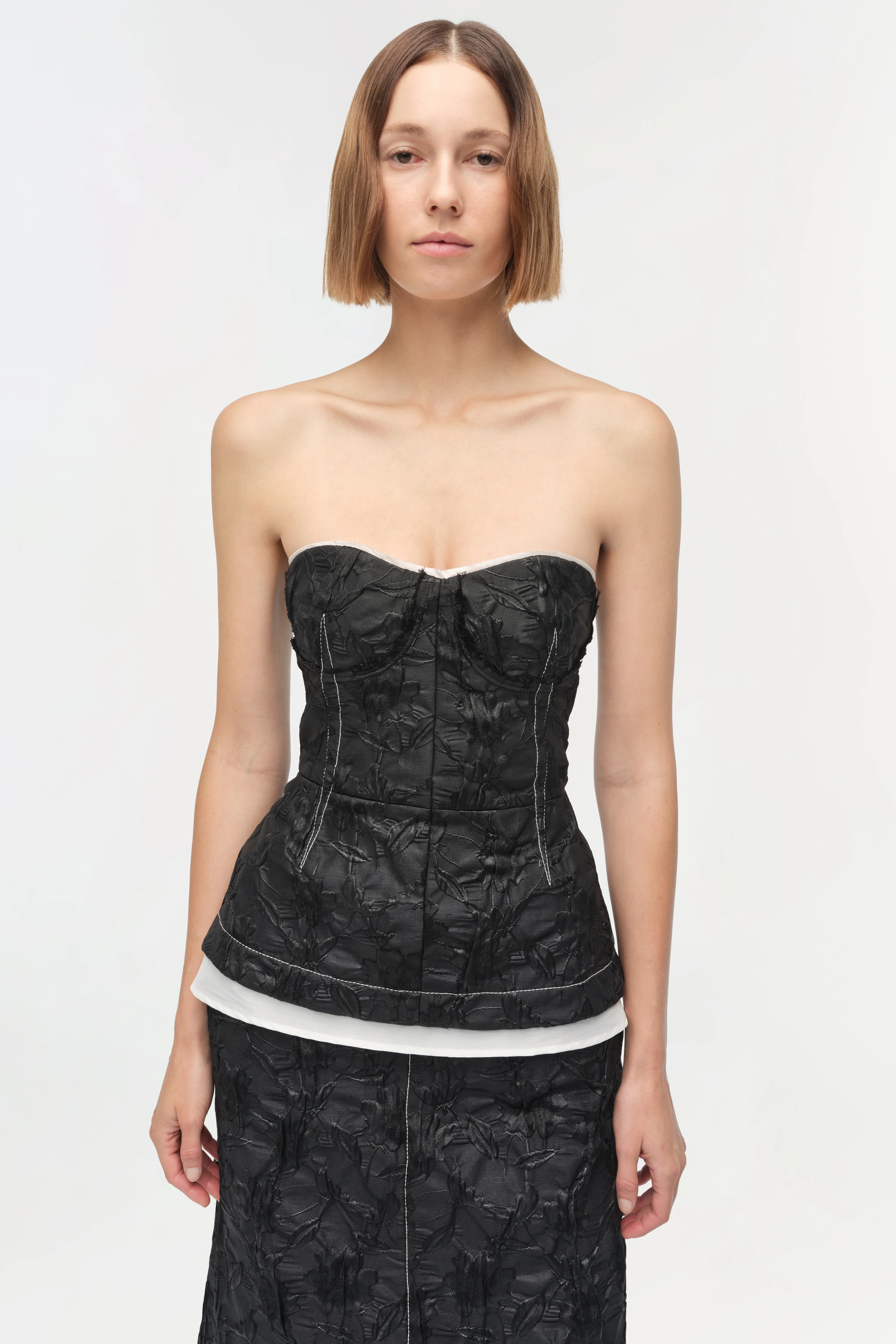 Zander Jacquard Bustier Top - Image 3
