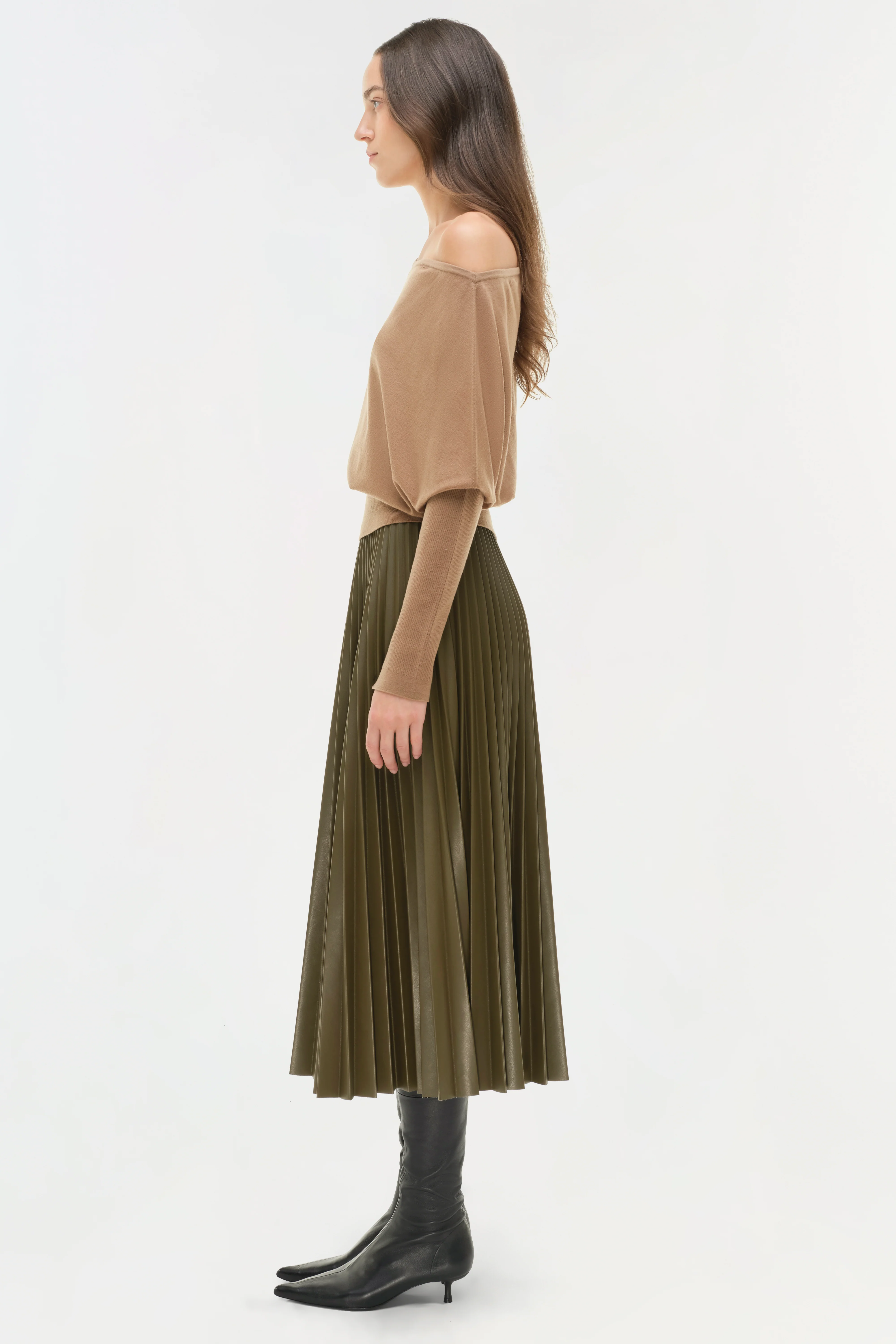 Kezia Vegan Leather Midi Skirt - Image 4