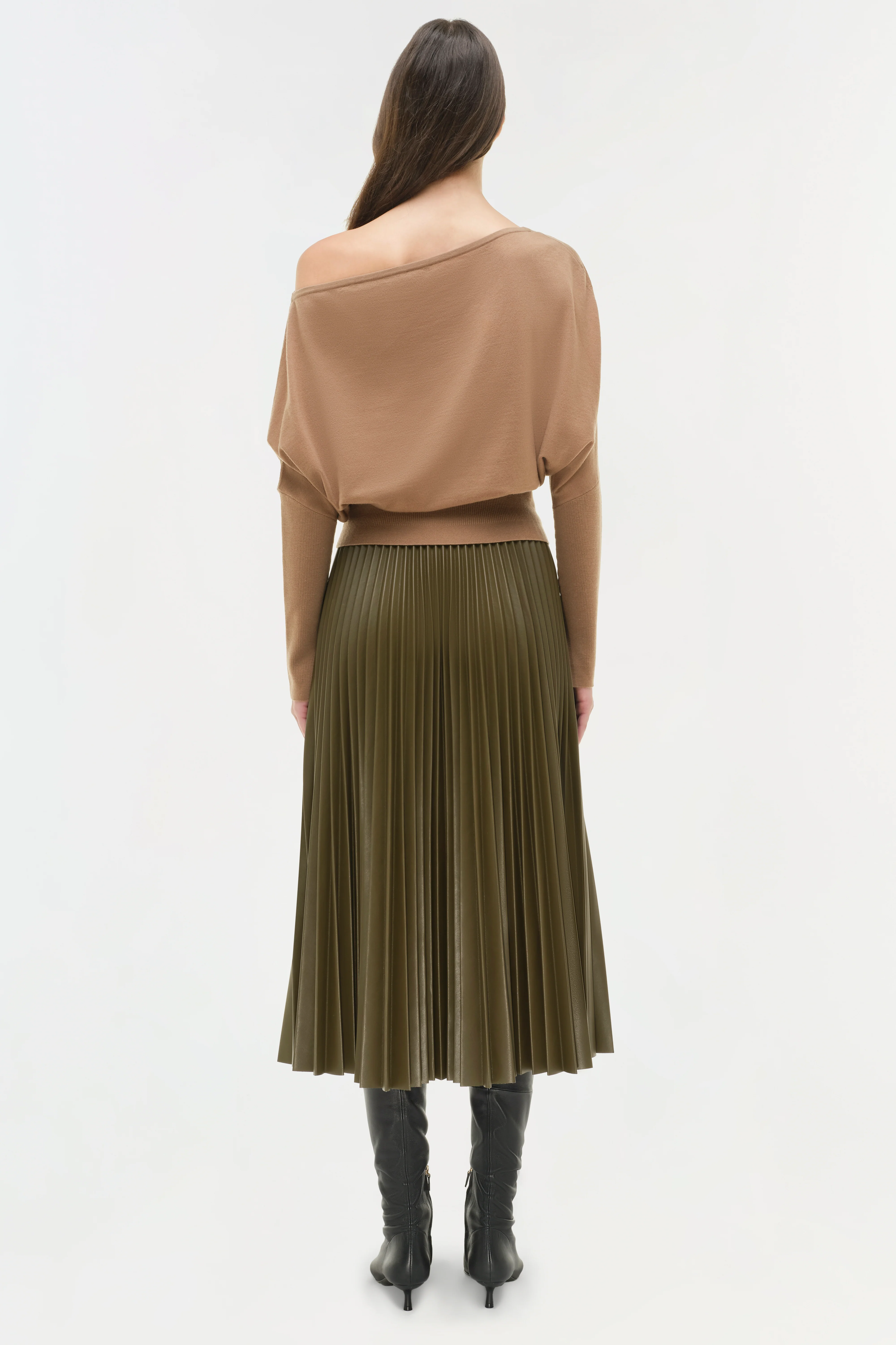 Kezia Vegan Leather Midi Skirt - Image 5
